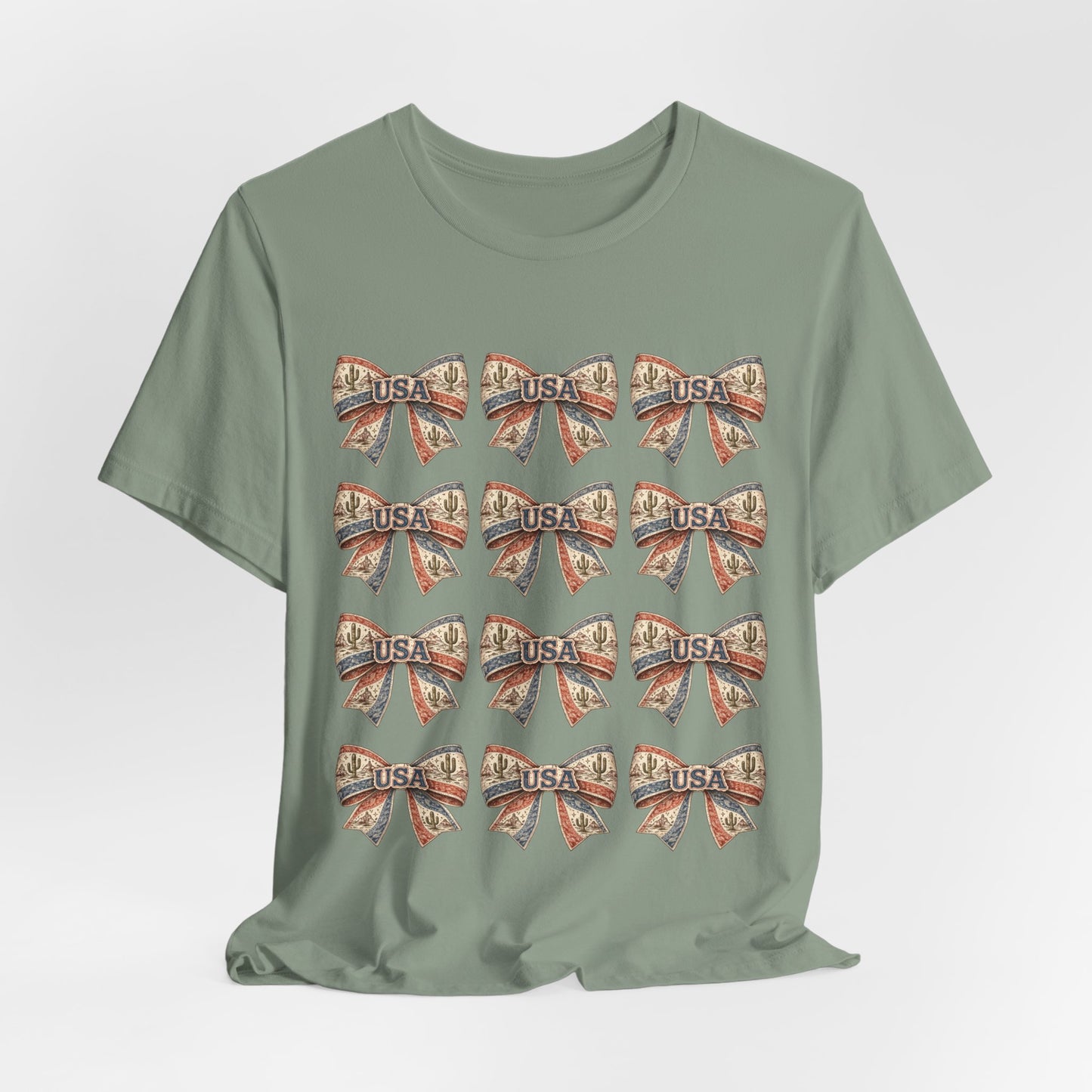 USA Patriotic Bow Pattern T-Shirt