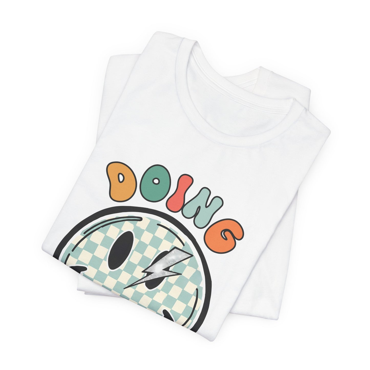 Doing My Best Smiley Tee — Retro Checkerboard Positive Message T‑Shirt