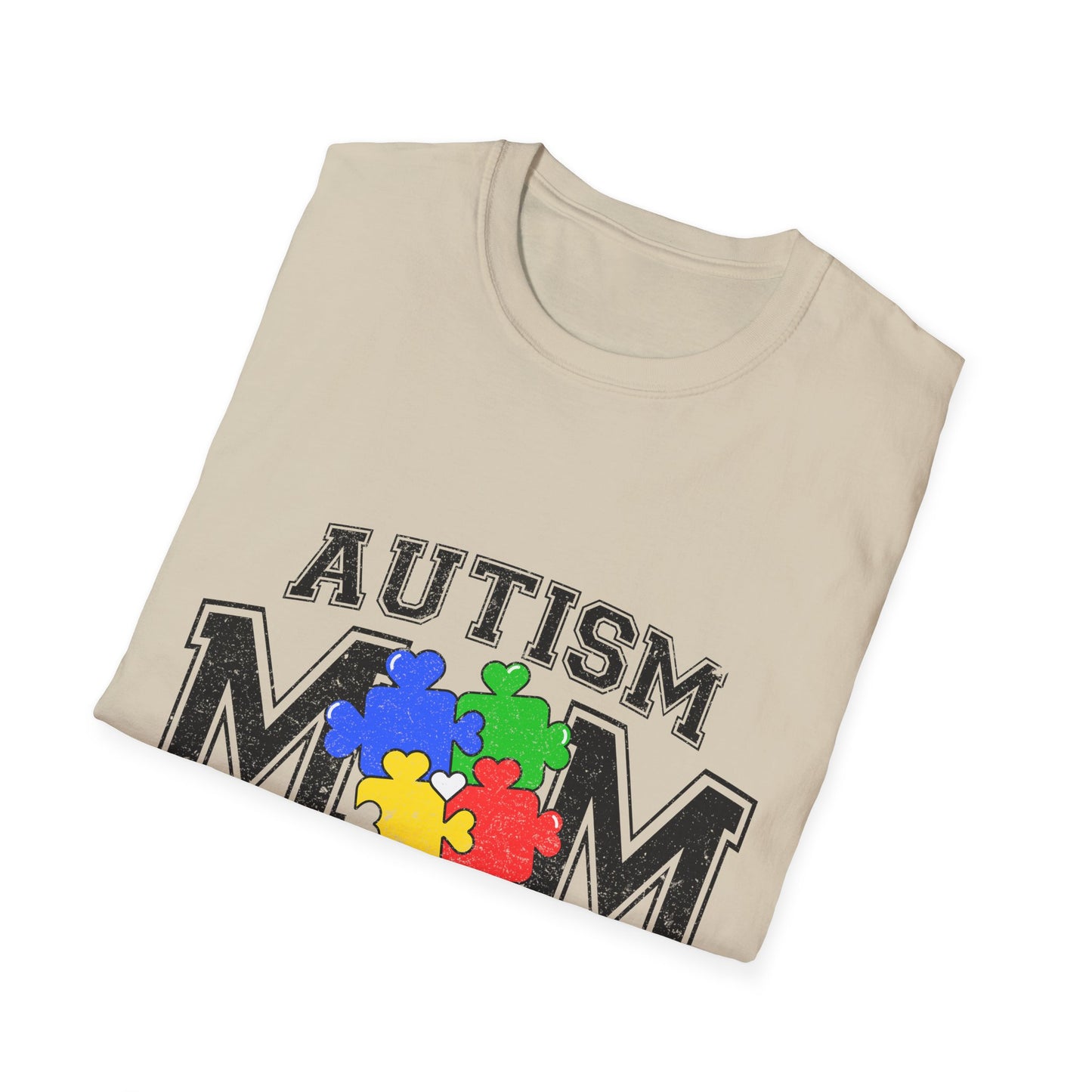 Autism Mom T-Shirt — "Like a Normal Mom Except Much Stronger" Puzzle Heart Tee