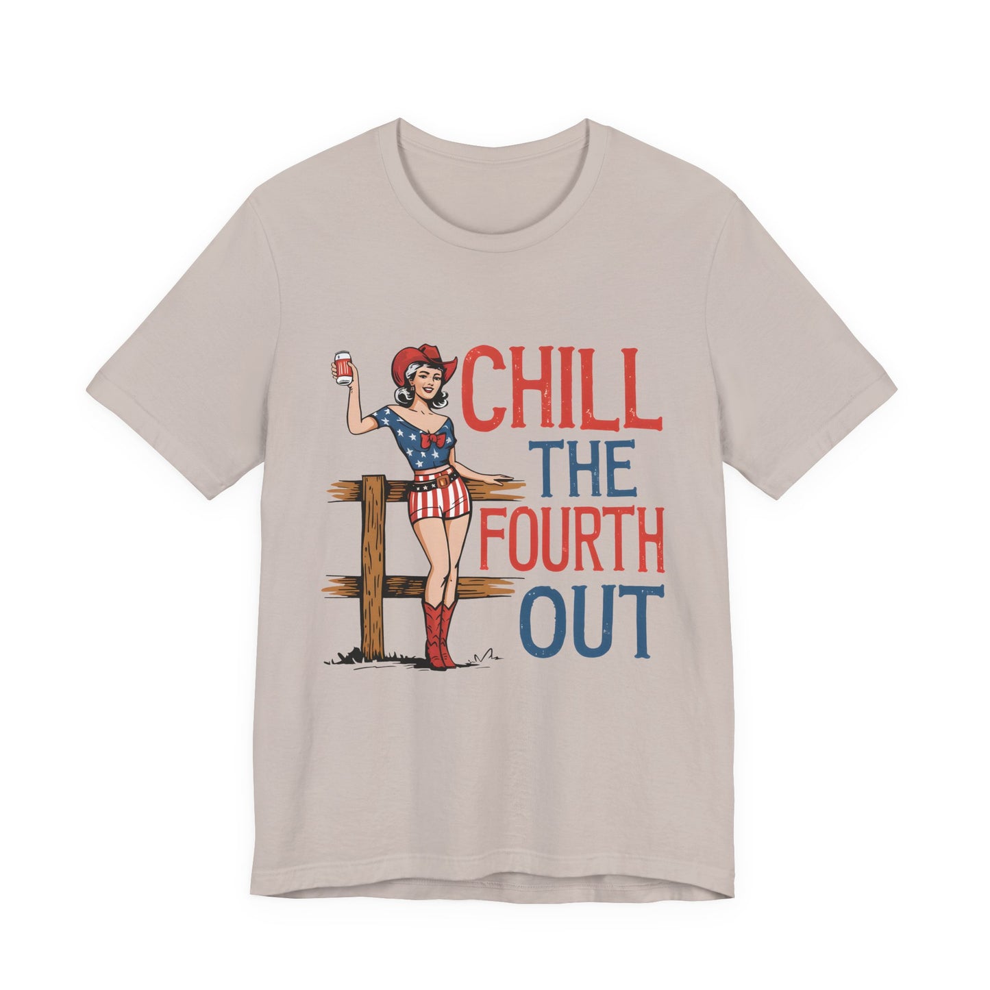 Fourth of July Tee - "Chill the Fourth Out" Vintage Pinup Patriotic Shirt