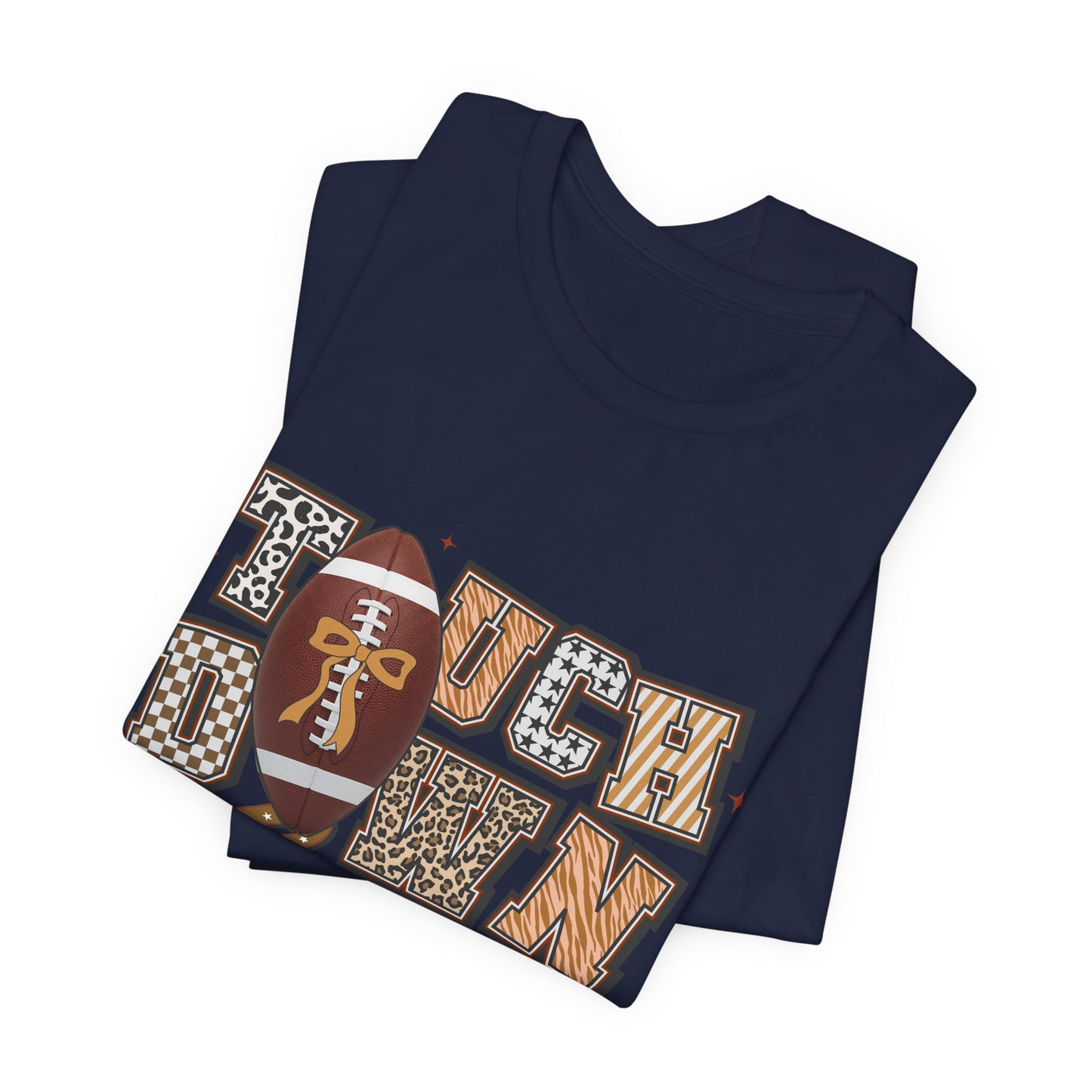 Touchdown Season Football T-Shirt — Retro Brown Leopard Print Design