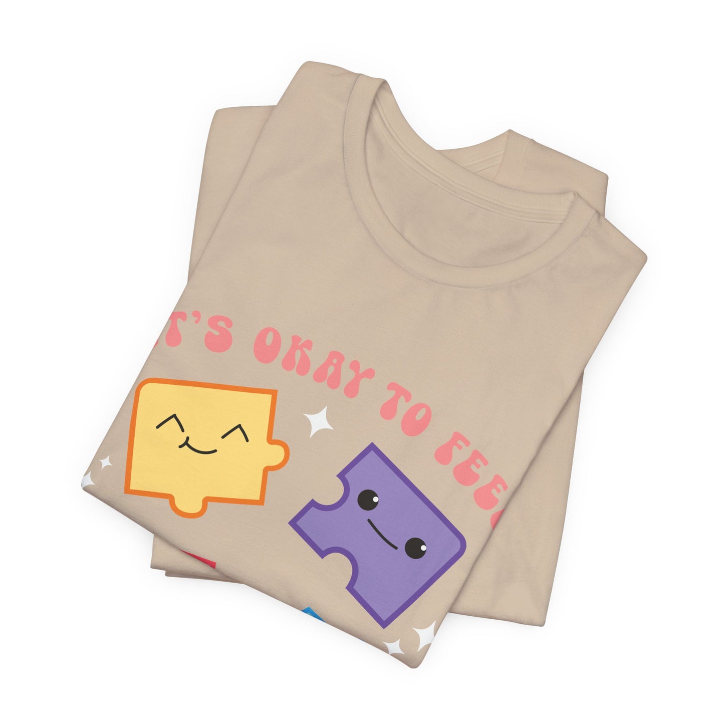 “It’s Okay to Feel” Puzzle Pieces Tee — Mental Health Awareness Comfort Shirt