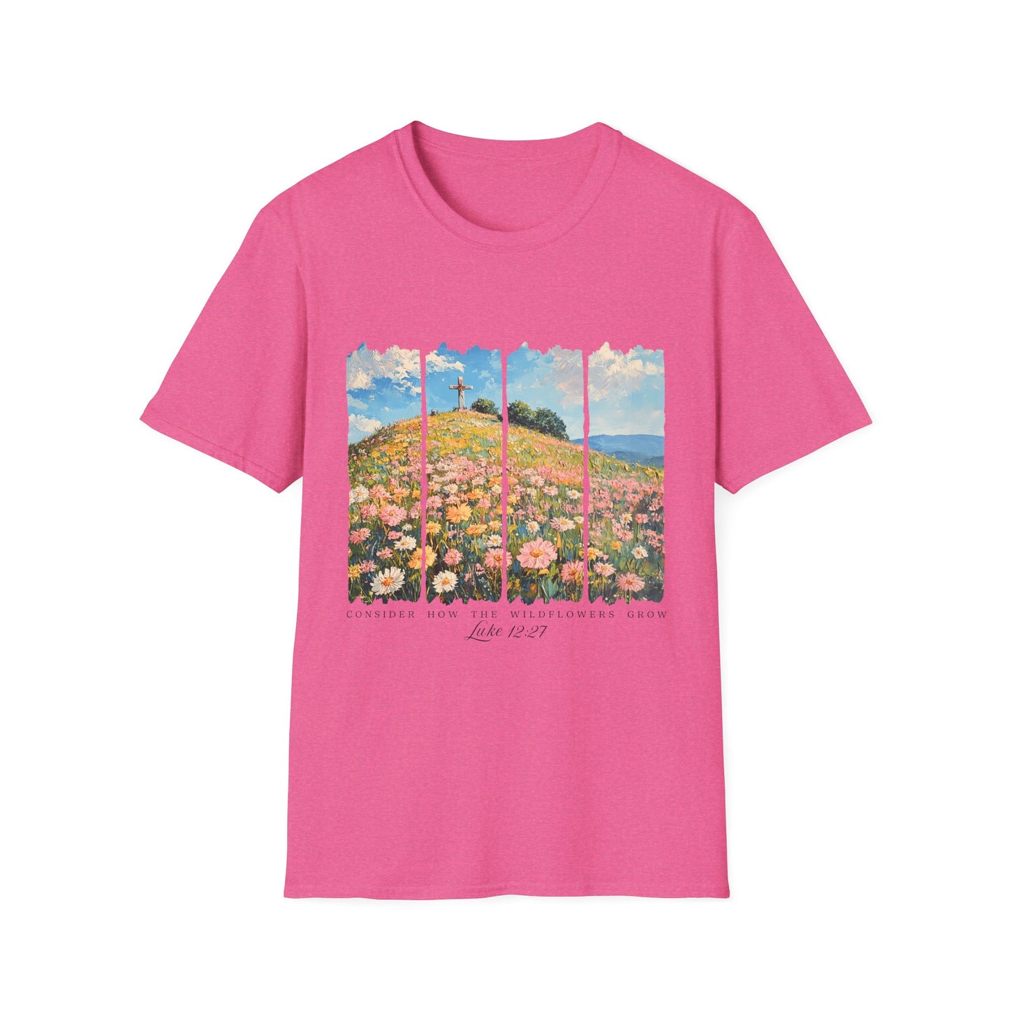 Wildflower Hills Scenic Tee — 'Live in It' Landscape Graphic T-Shirt