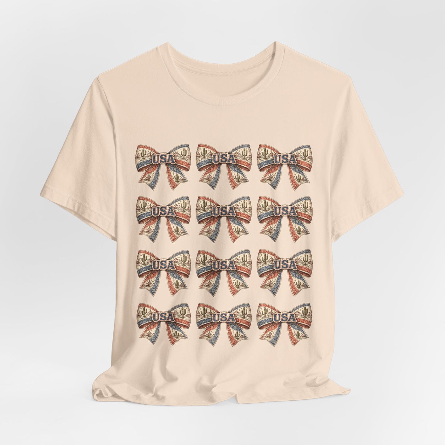 USA Patriotic Bow Pattern T-Shirt
