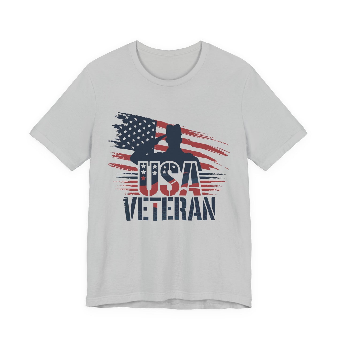 USA Veteran T-Shirt – American Flag Silhouette Patriotic Tee