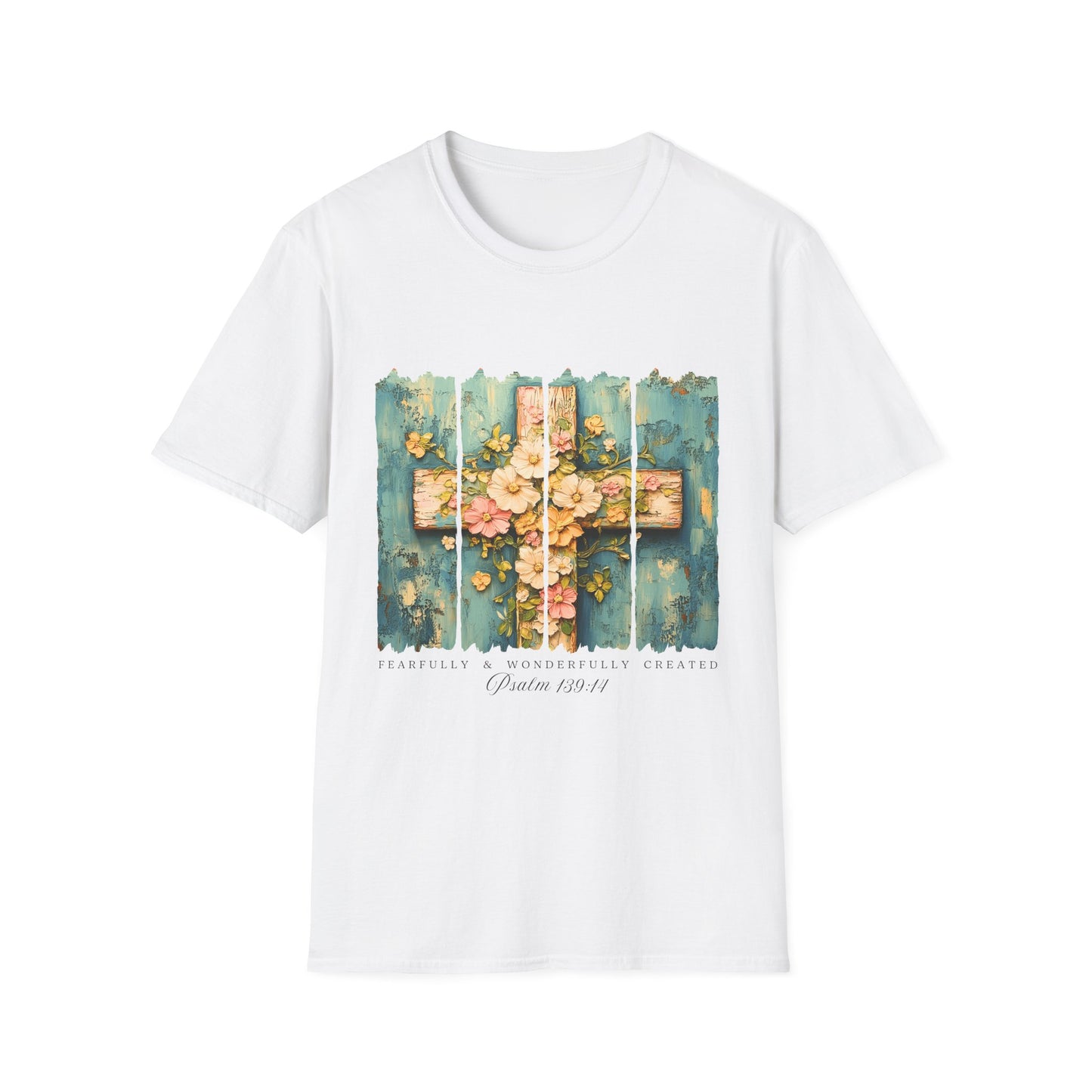 Floral Cross Christian T-Shirt — Faith, Hope & New Life Easter Tee