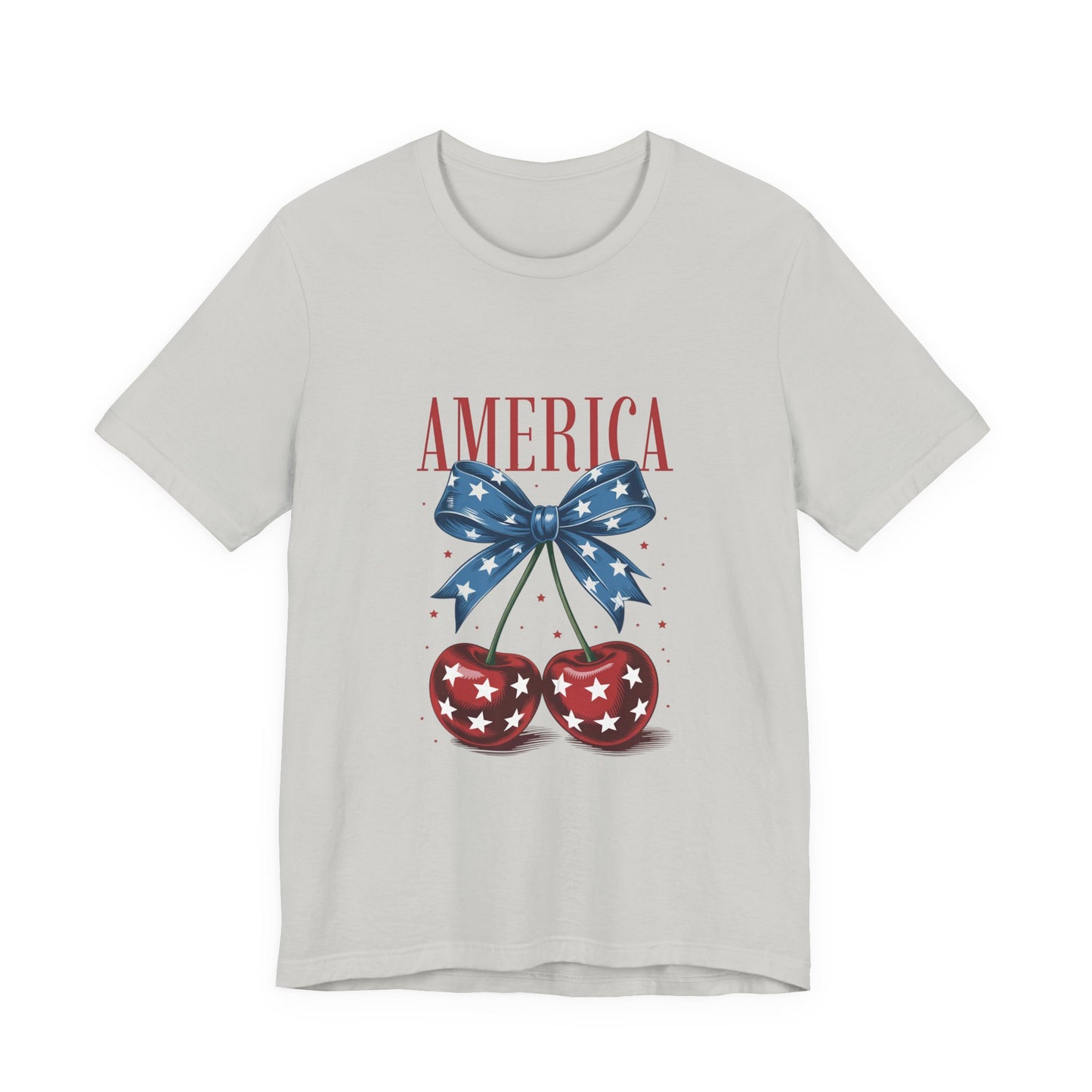 America Cherry Tee — Patriotic Stars & Stripes Graphic T-Shirt