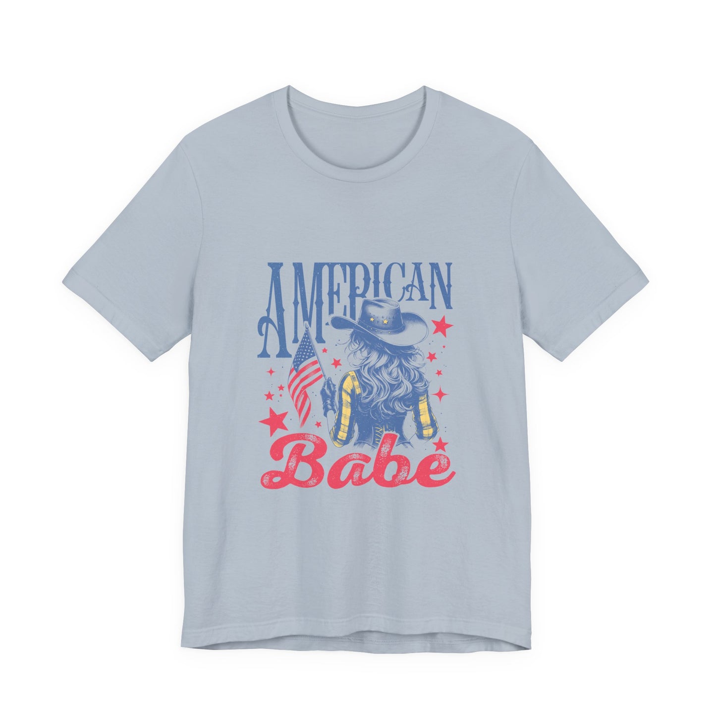 American Babe T-Shirt – Patriotic Cowgirl Stars & Stripes Tee (4th of July)