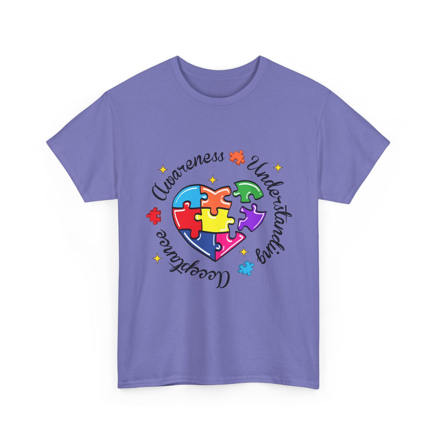 Autism Awareness Puzzle Heart T-Shirt – 'Awareness, Understanding, Acceptance'