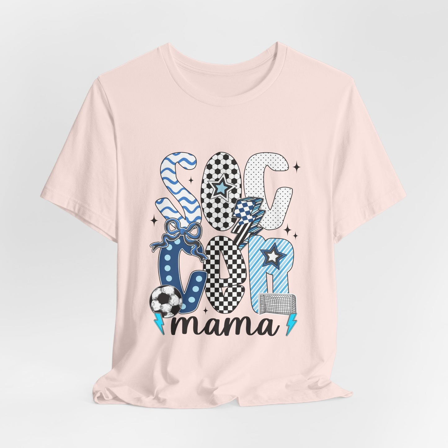 Soccer Mama Graphic Tee — 'Soccer Mama' Blue Patterned Design