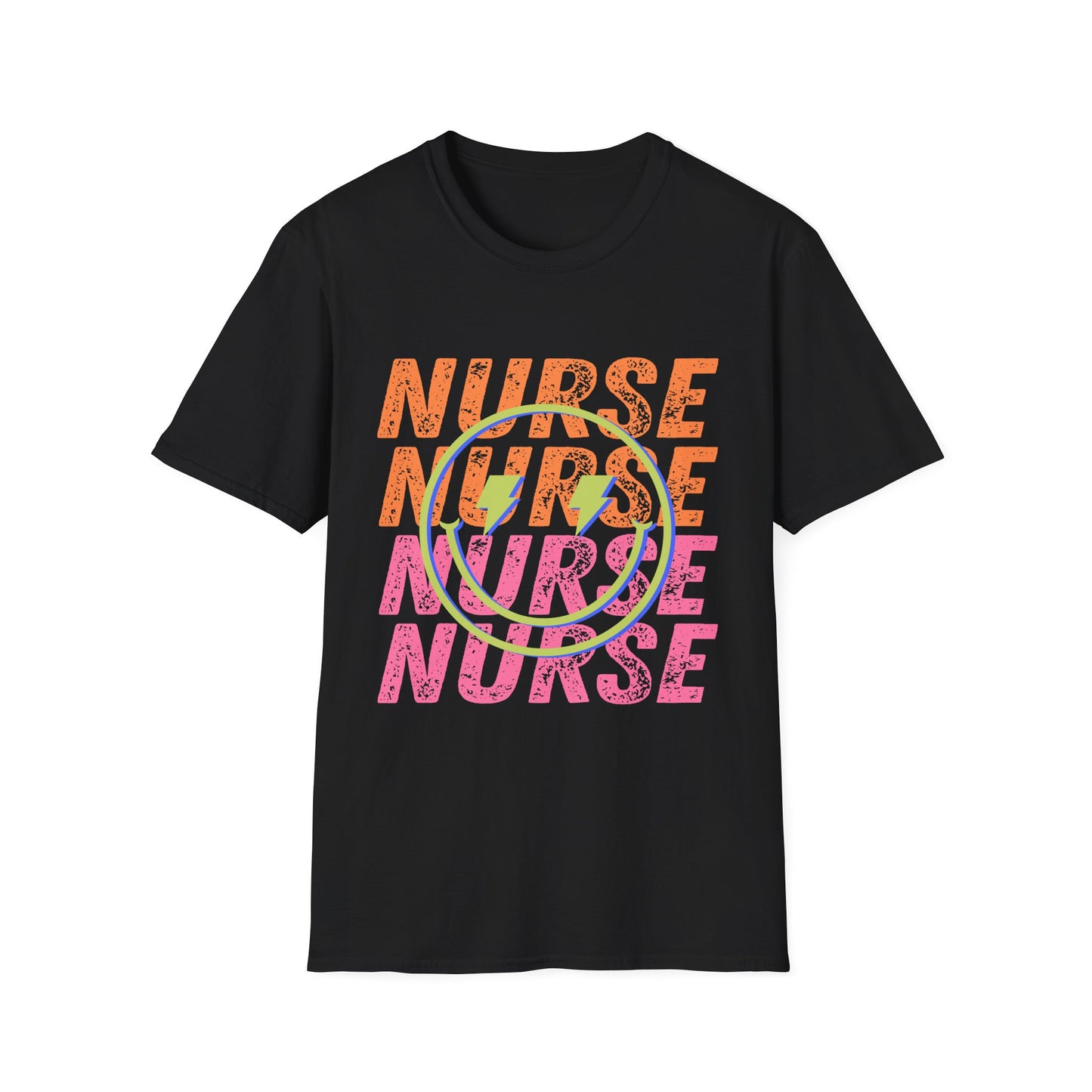 Nurse Repeat Circle Graphic T-Shirt — Colorful Floral Nurse Tee