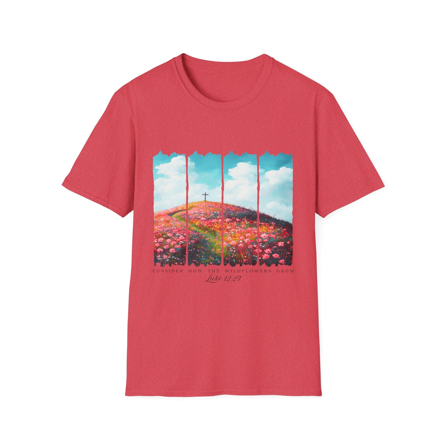 Christian Cross Meadow T-Shirt — Hope on the Hill Floral Graphic Tee