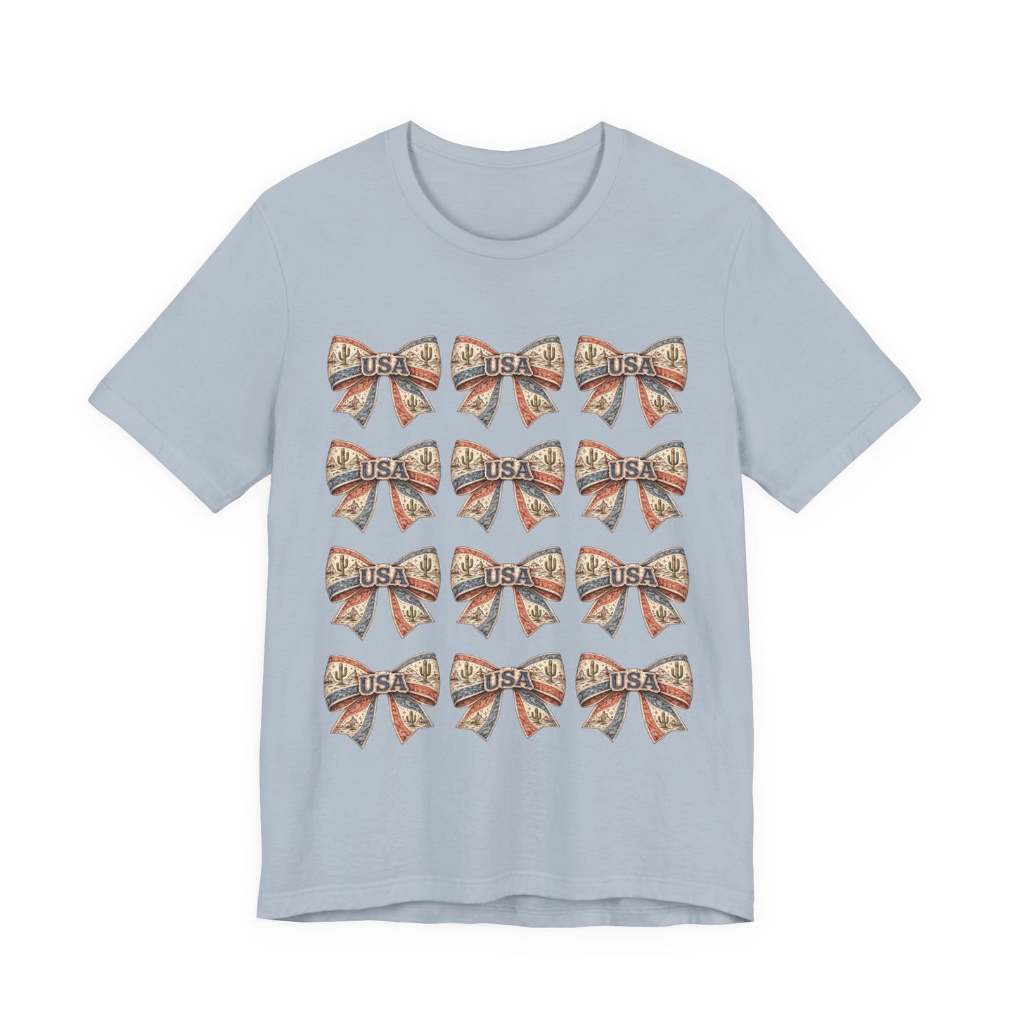 USA Patriotic Bow Pattern T-Shirt