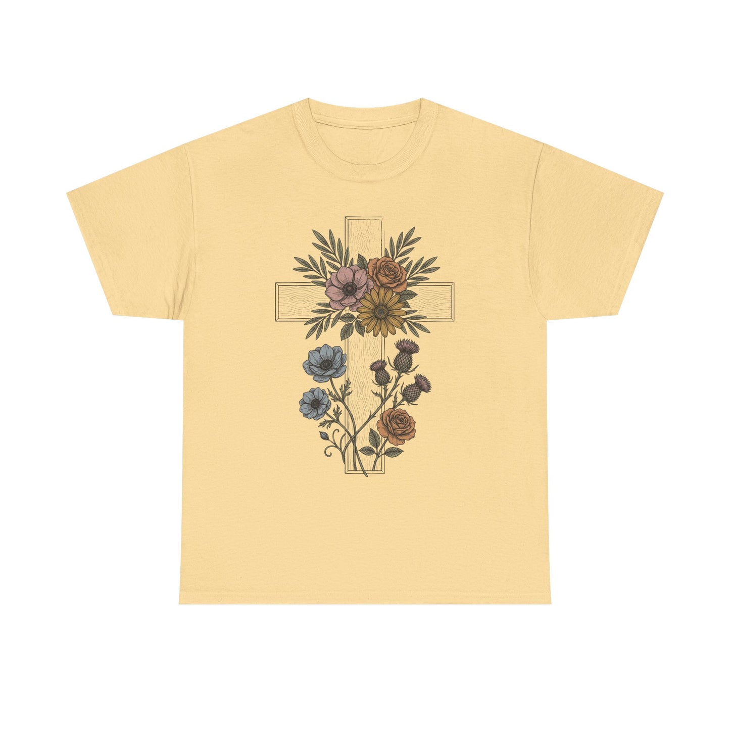 Faith Floral T‑Shirt — "Even in the Chaos His Grace Still Finds Me" Inspirational Tee