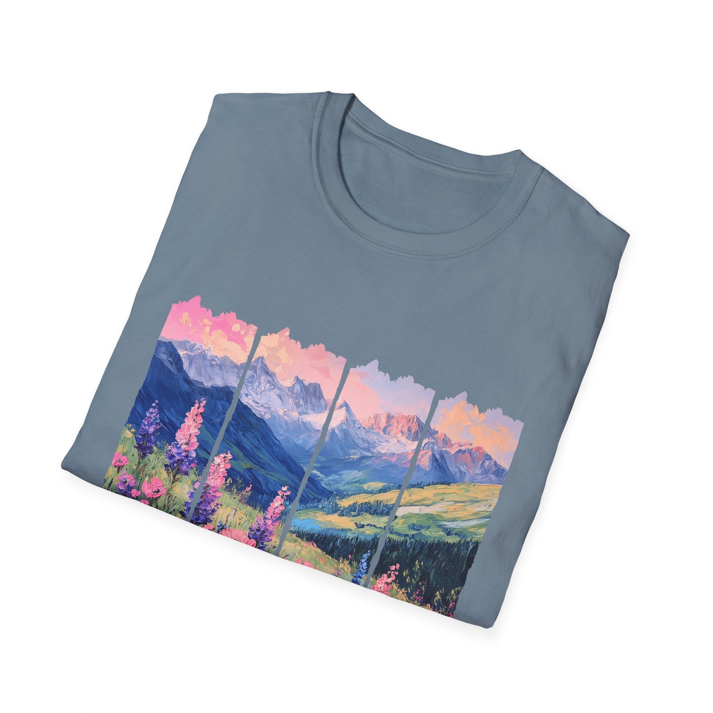 Mountain Wildflower T-Shirt — Scenic Sunrise Landscape Tee