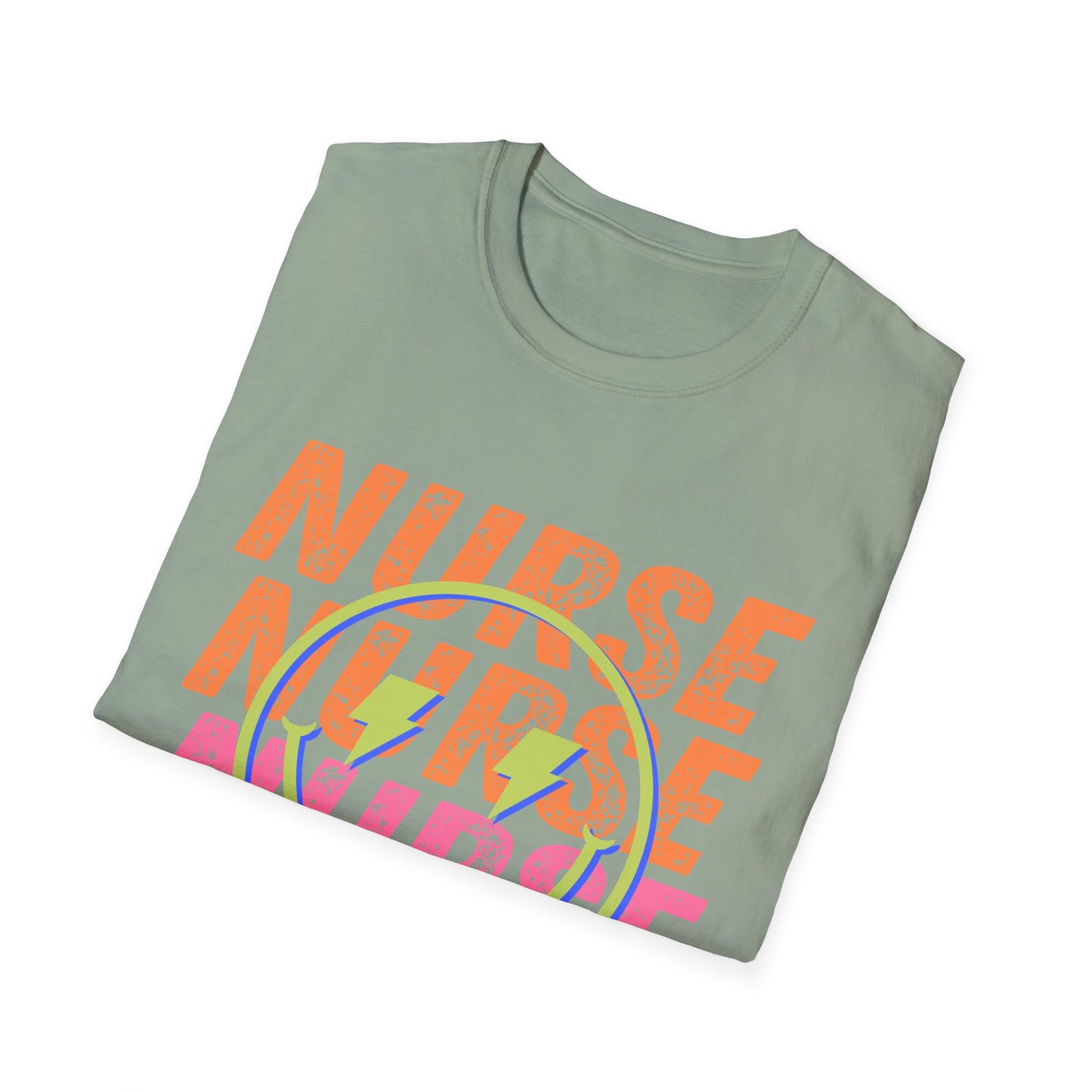 Nurse Repeat Circle Graphic T-Shirt — Colorful Floral Nurse Tee