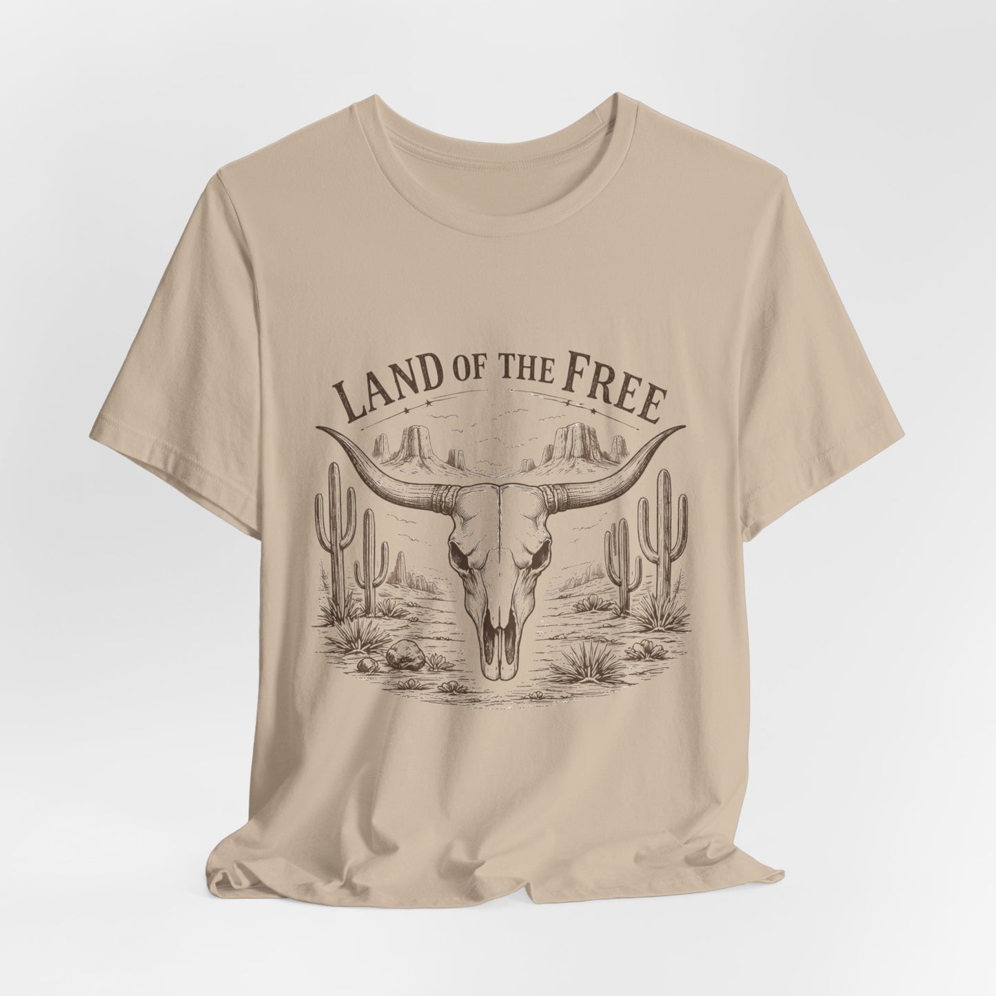 Western 'Land of the Free' Skull Tee