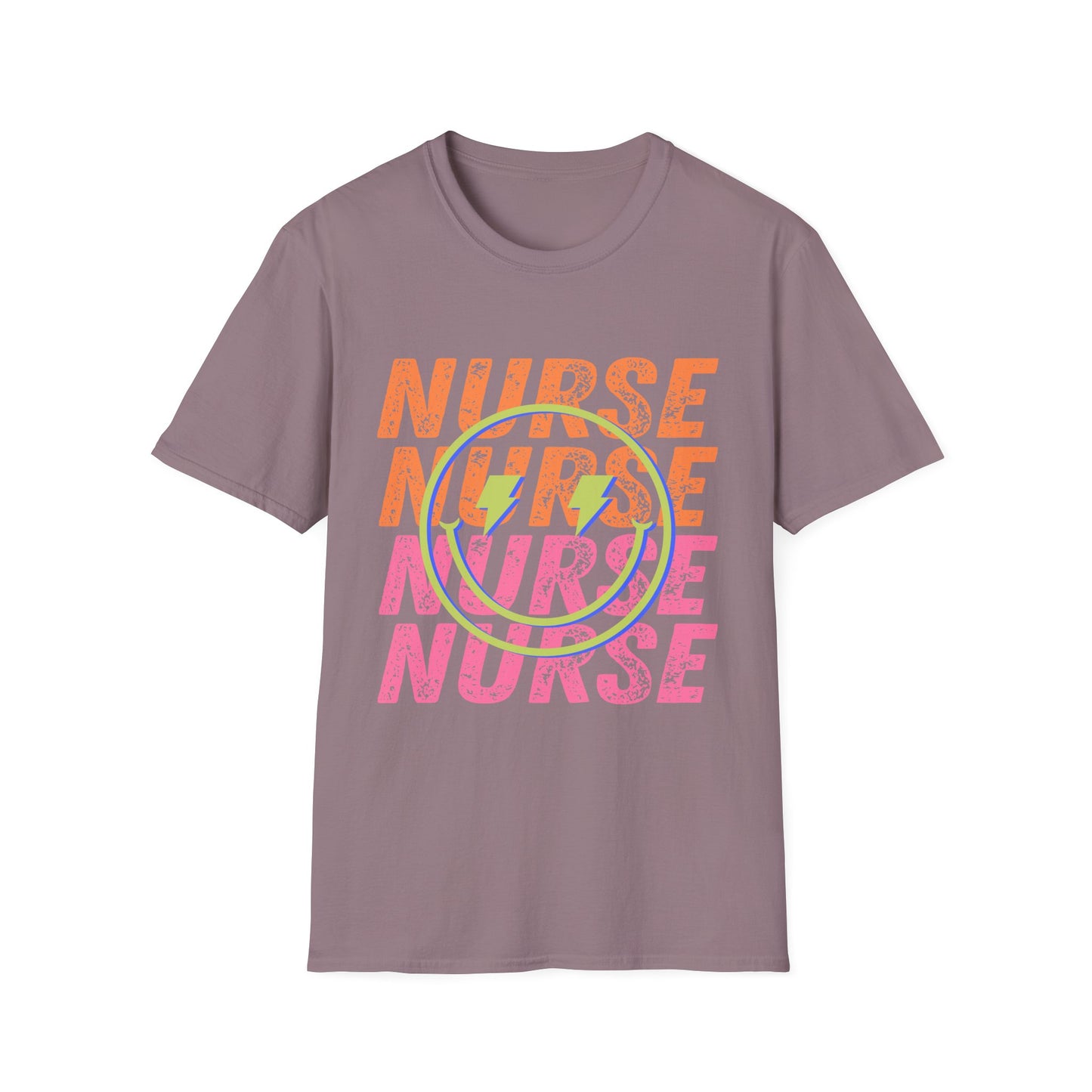 Nurse Repeat Circle Graphic T-Shirt — Colorful Floral Nurse Tee