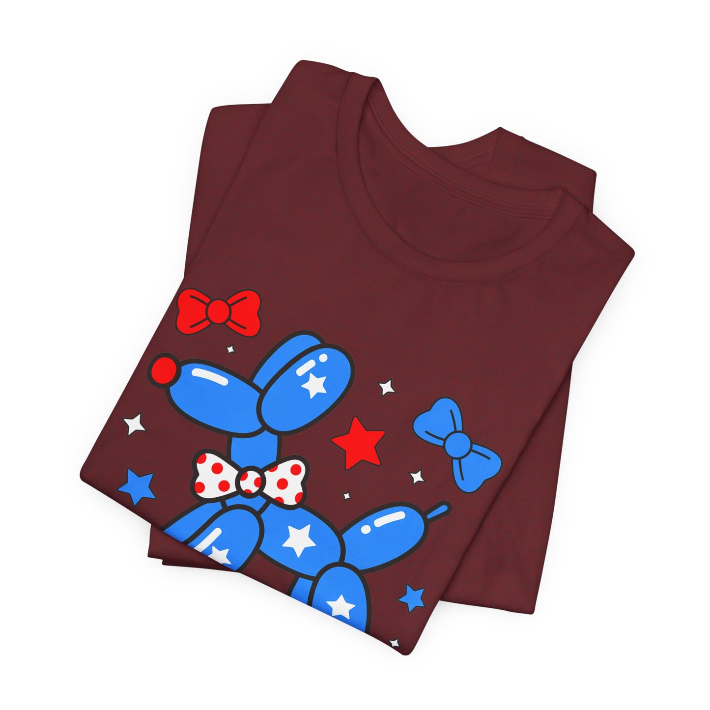 Party in the USA Balloon Dog Tee – Patriotic 4th of July Graphic T-Shirt