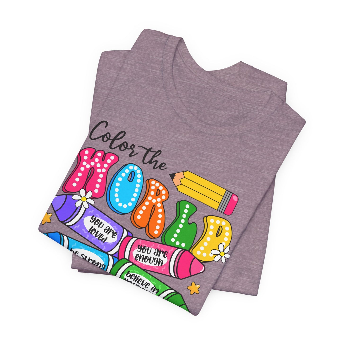 Color the World with Kindness T-Shirt — Kids & Teachers Positive Message Tee