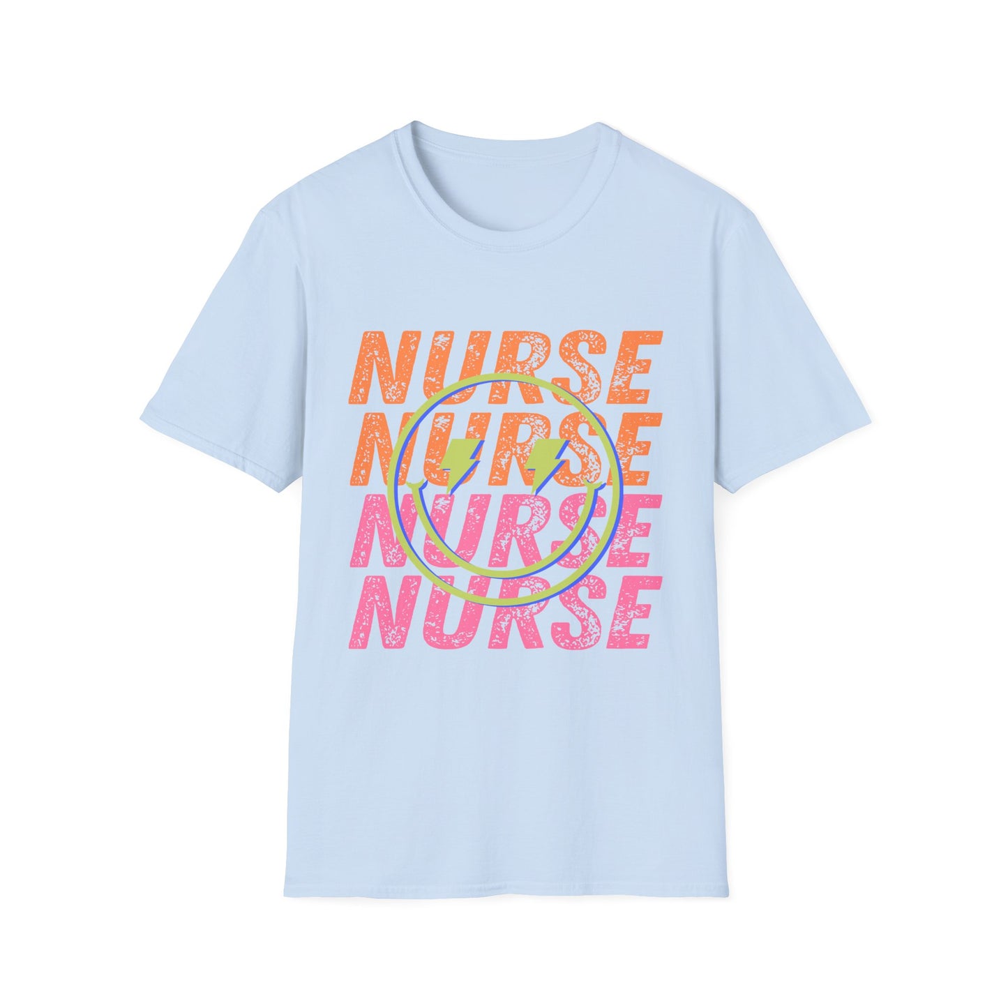 Nurse Repeat Circle Graphic T-Shirt — Colorful Floral Nurse Tee