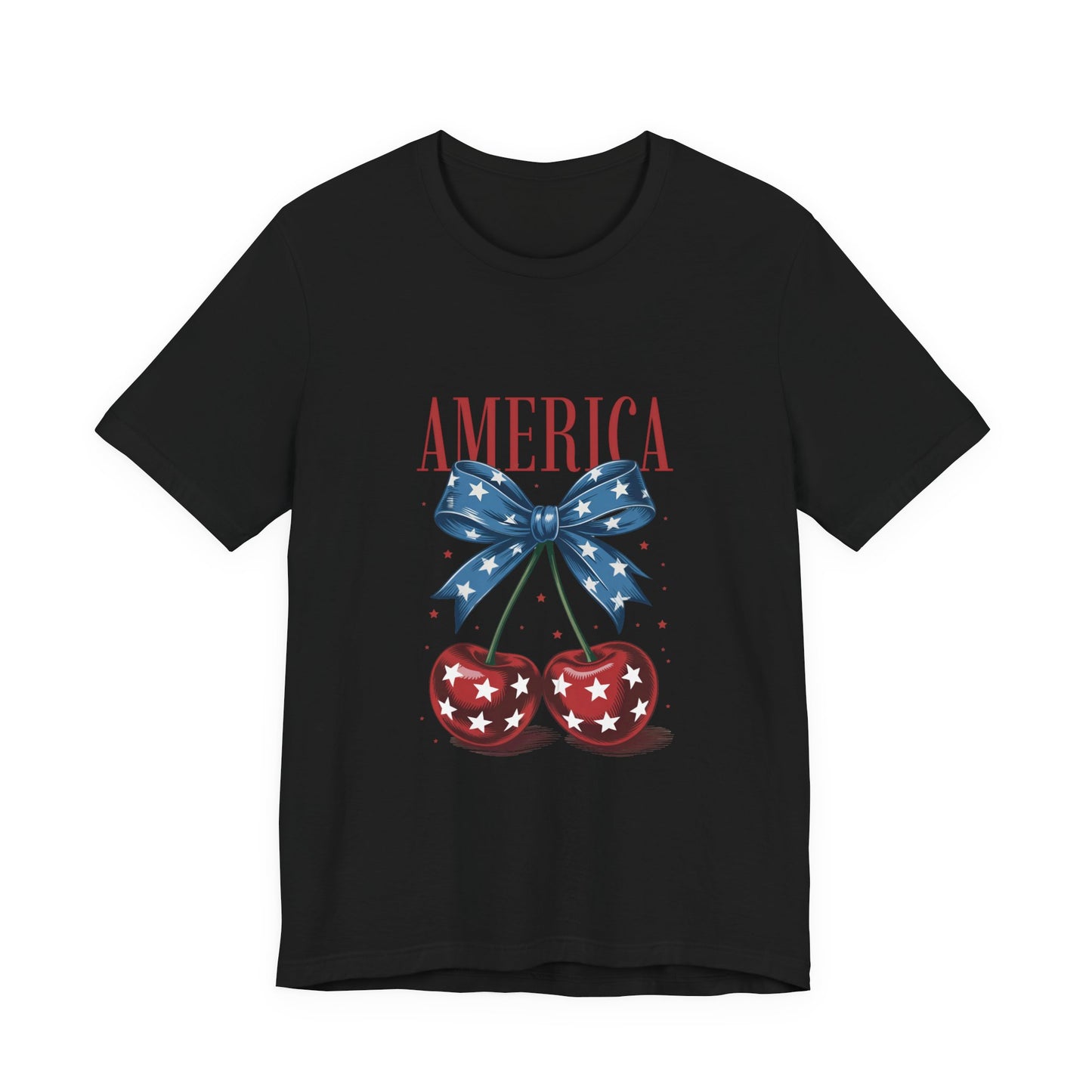 America Cherry Tee — Patriotic Stars & Stripes Graphic T-Shirt