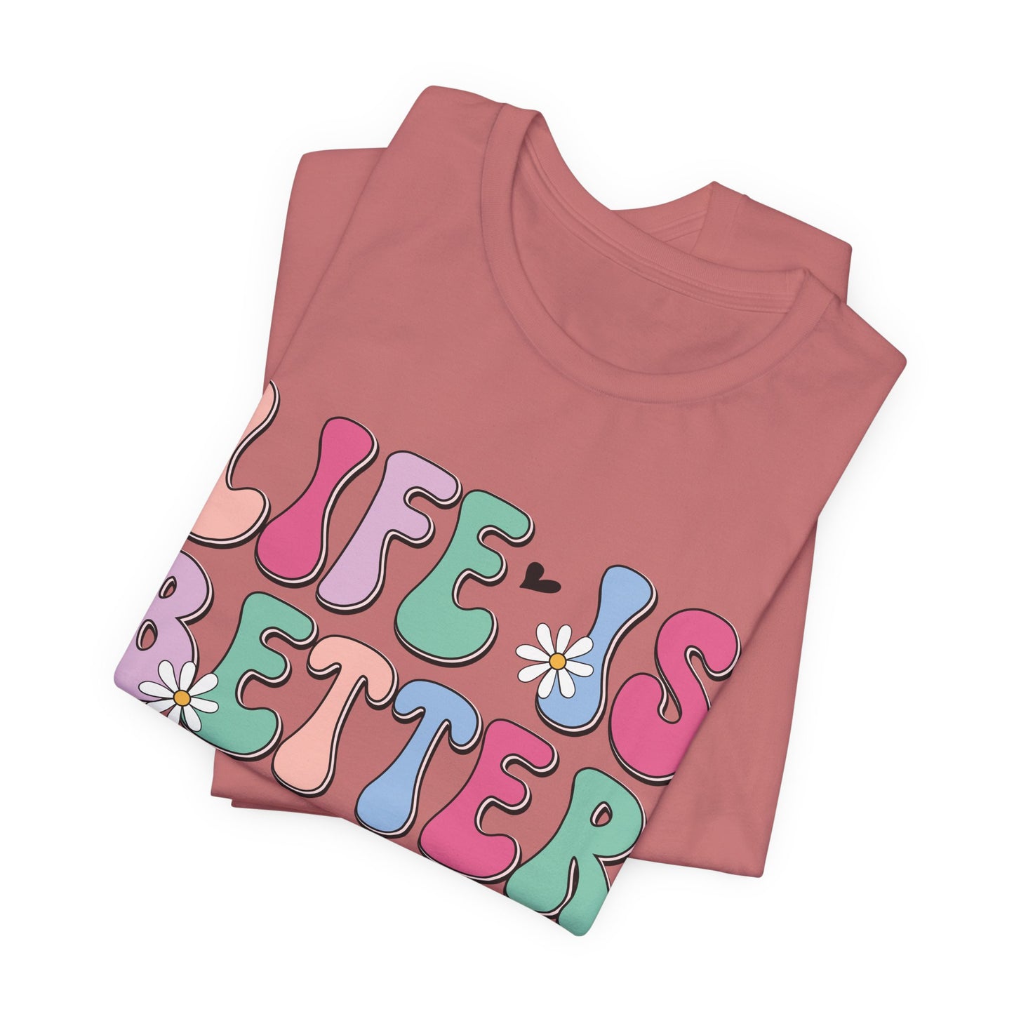 Life Is Better With My Boys Tee — Retro Pastel Floral Family T‑Shirt
