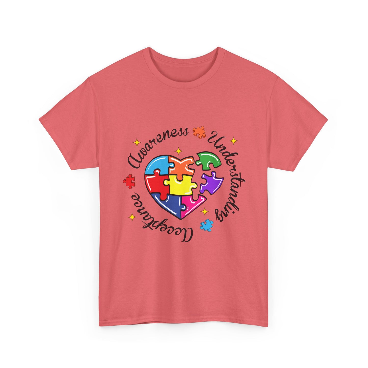 Autism Awareness Puzzle Heart T-Shirt – 'Awareness, Understanding, Acceptance'