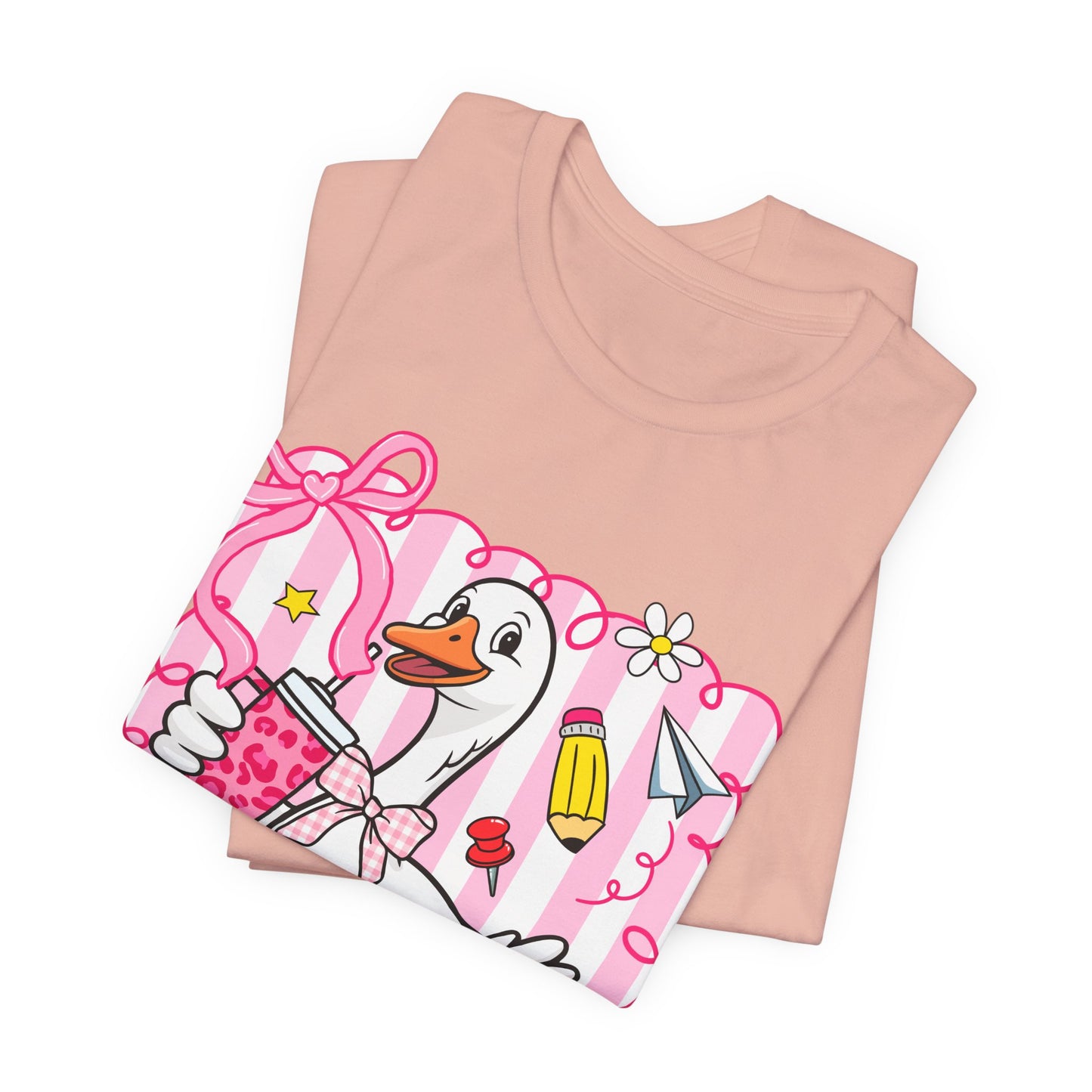 Cute Goose Graphic Tee — School Supplies Back-to-School T-Shirt
