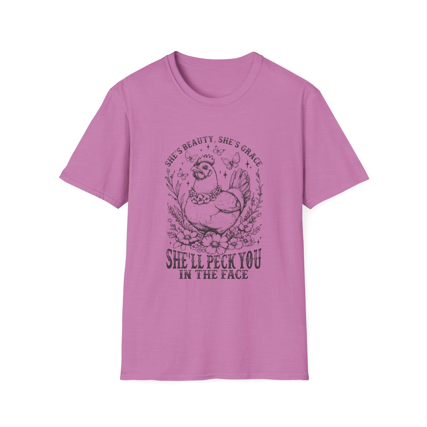 She'll Peck You In The Face Chicken T-Shirt – Funny Farmyard Hen Graphic Tee
