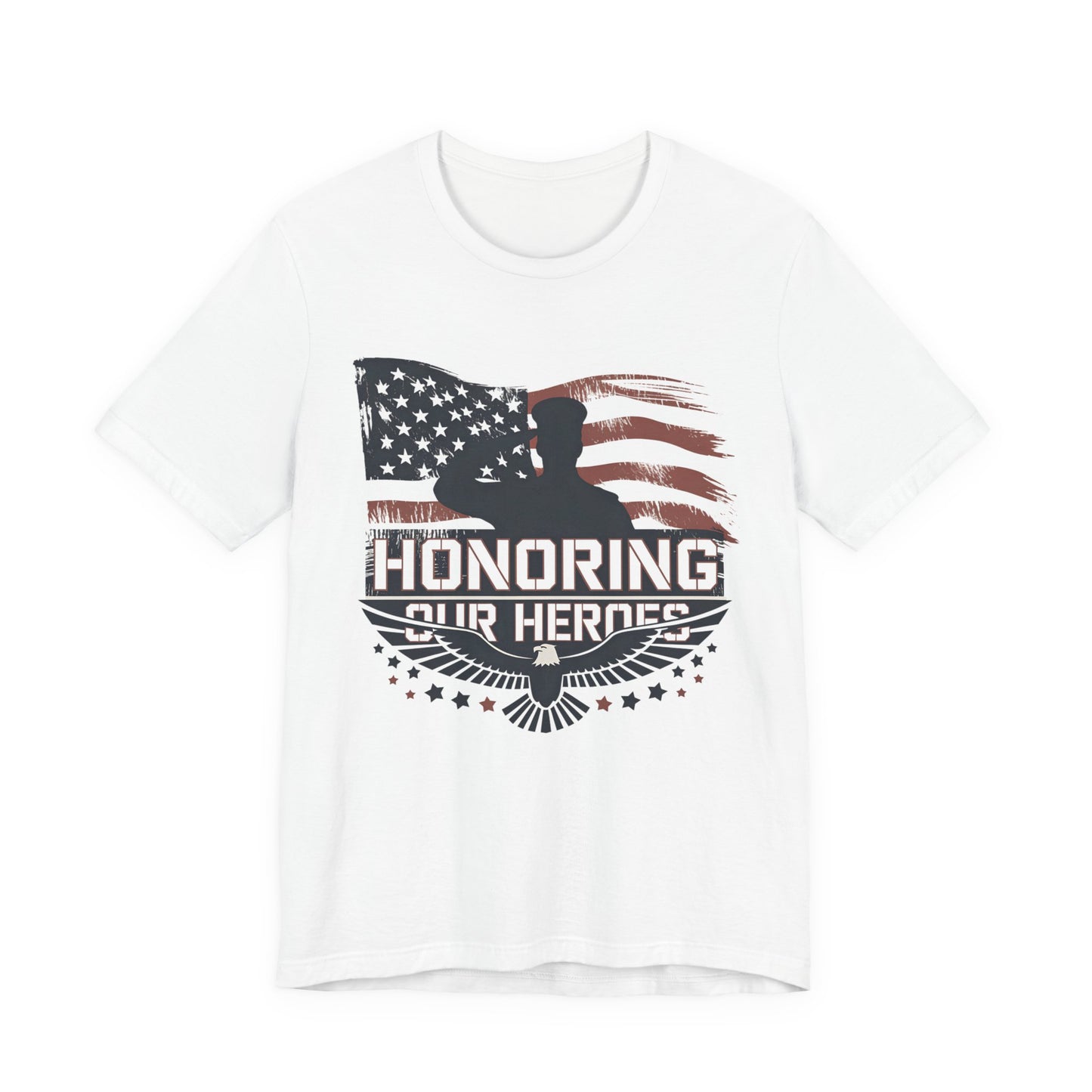 Honoring Our Heroes T-Shirt — American Flag Salute Veteran Memorial Tee