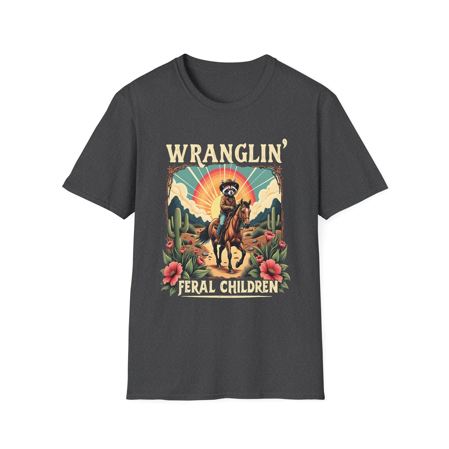 Wranglin' Real Cowboy T-Shirt — Retro Western Rodeo Graphic Tee
