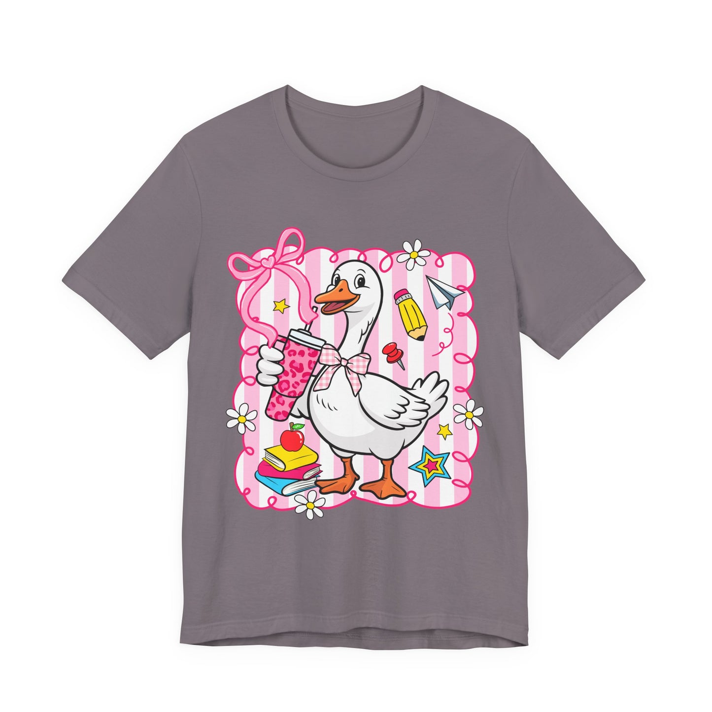 Cute Goose Graphic Tee — School Supplies Back-to-School T-Shirt