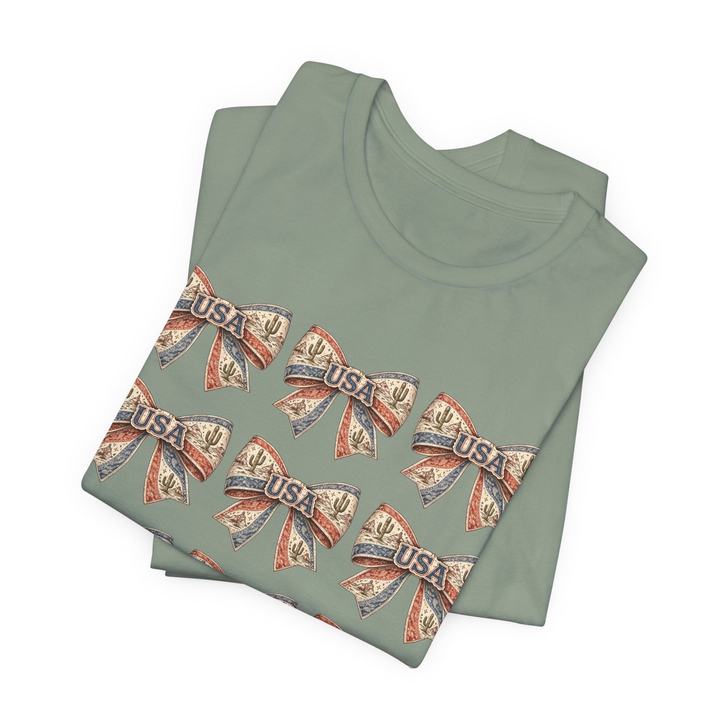 USA Patriotic Bow Pattern T-Shirt