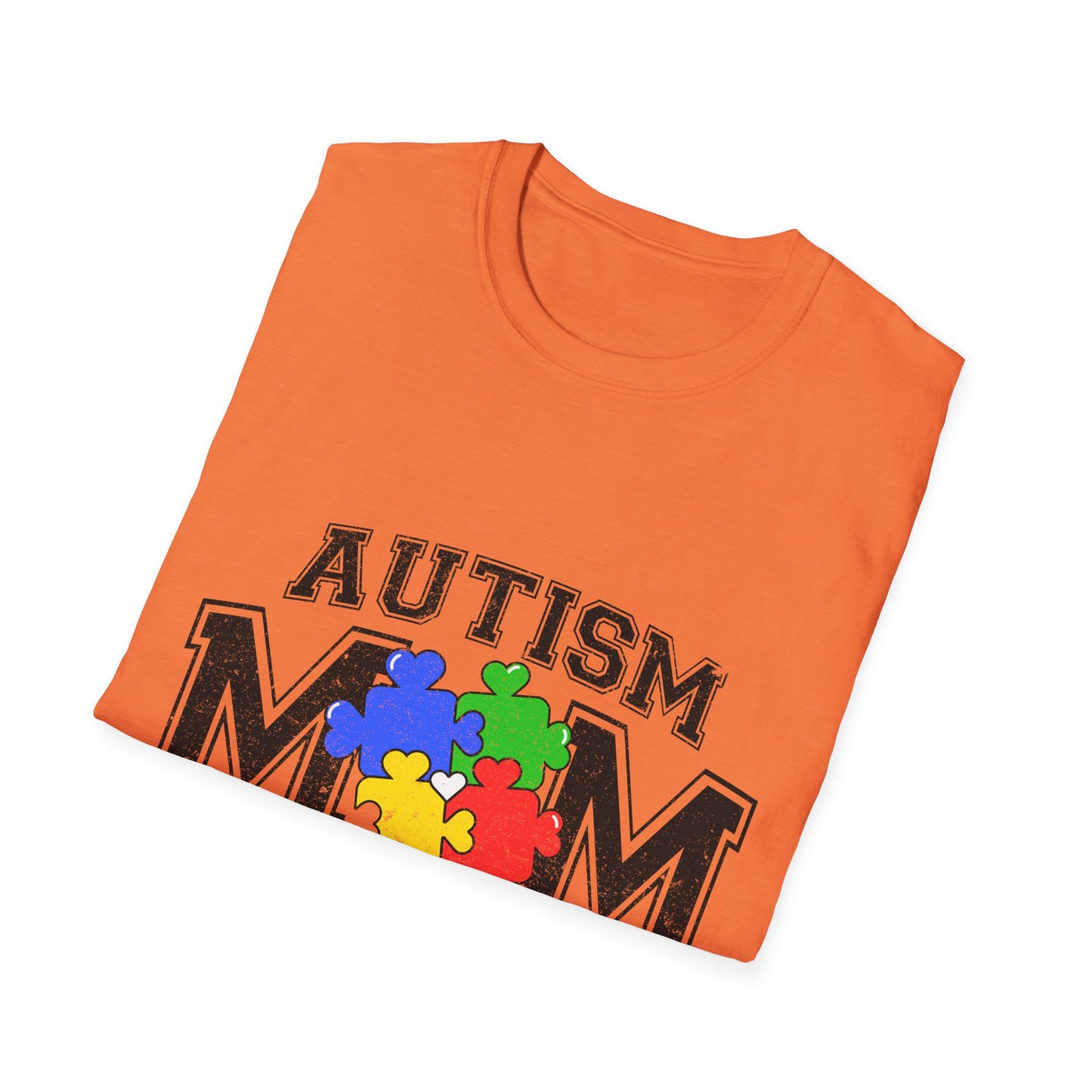 Autism Mom T-Shirt — "Like a Normal Mom Except Much Stronger" Puzzle Heart Tee
