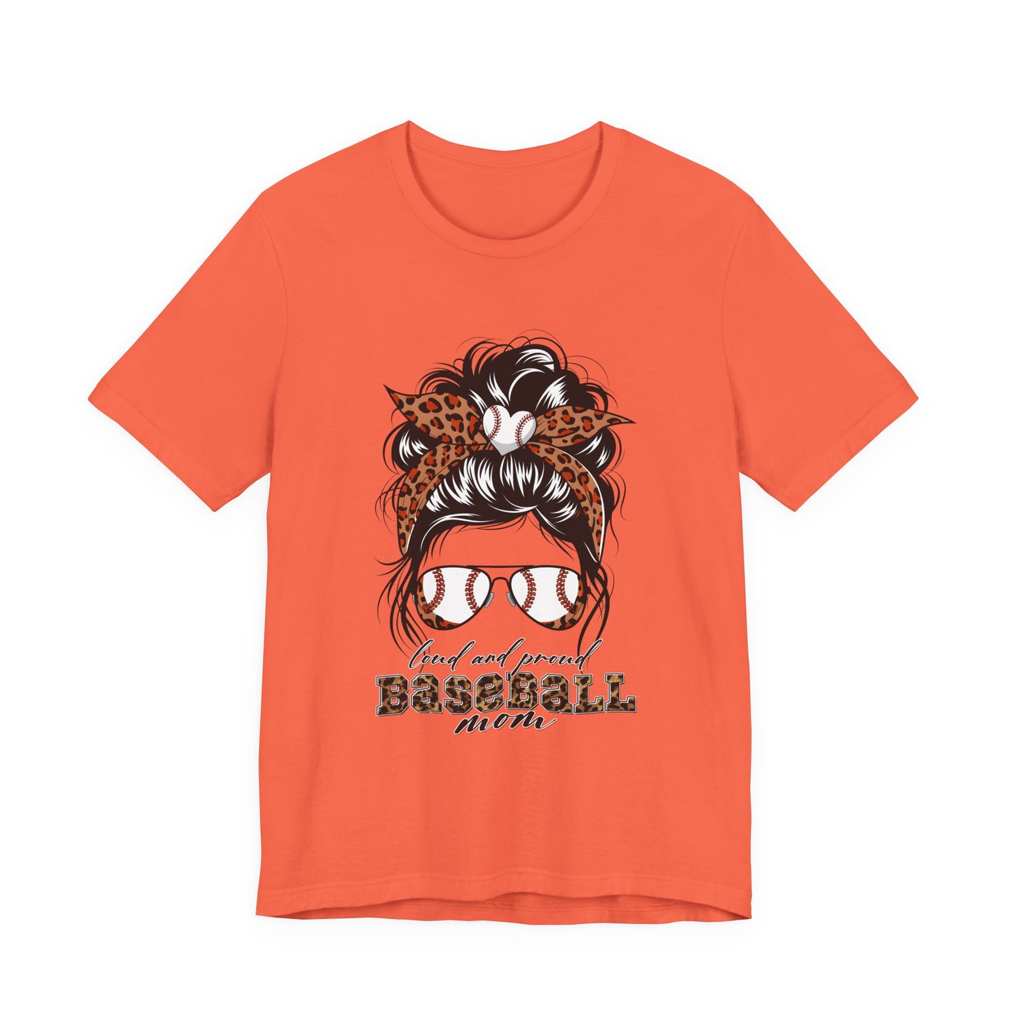 Baseball Mom Graphic Tee — Leopard Hairbow, Sunnies & "Baseball Mom" Text