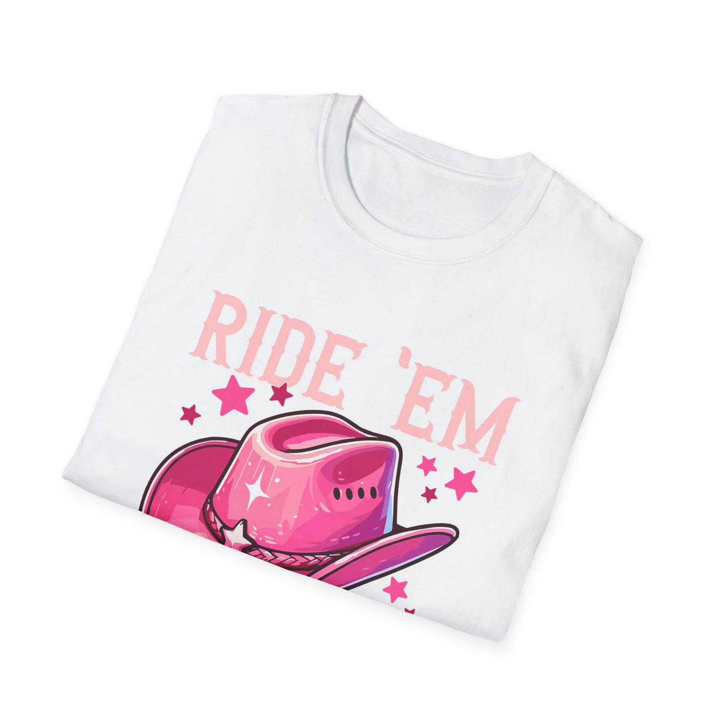 Ride 'Em Cowgirl T-Shirt — Pink Cowboy Hat Graphic Tee