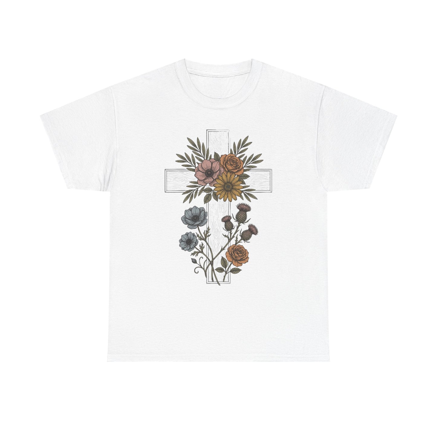 Faith Floral T‑Shirt — "Even in the Chaos His Grace Still Finds Me" Inspirational Tee