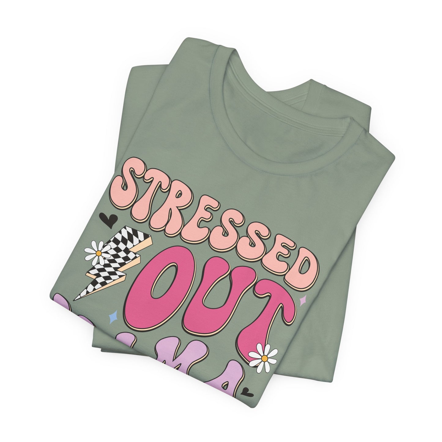 Stressed Out Mama Club Tee — Funny Pastel Mom Graphic T-Shirt