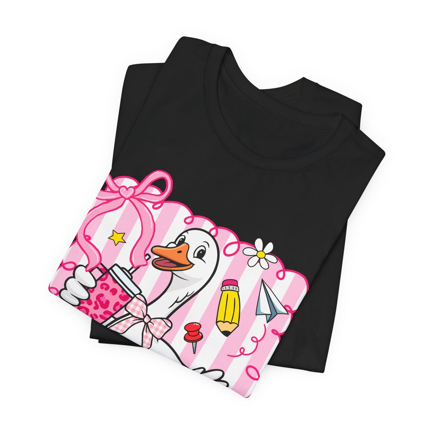 Cute Goose Graphic Tee — School Supplies Back-to-School T-Shirt