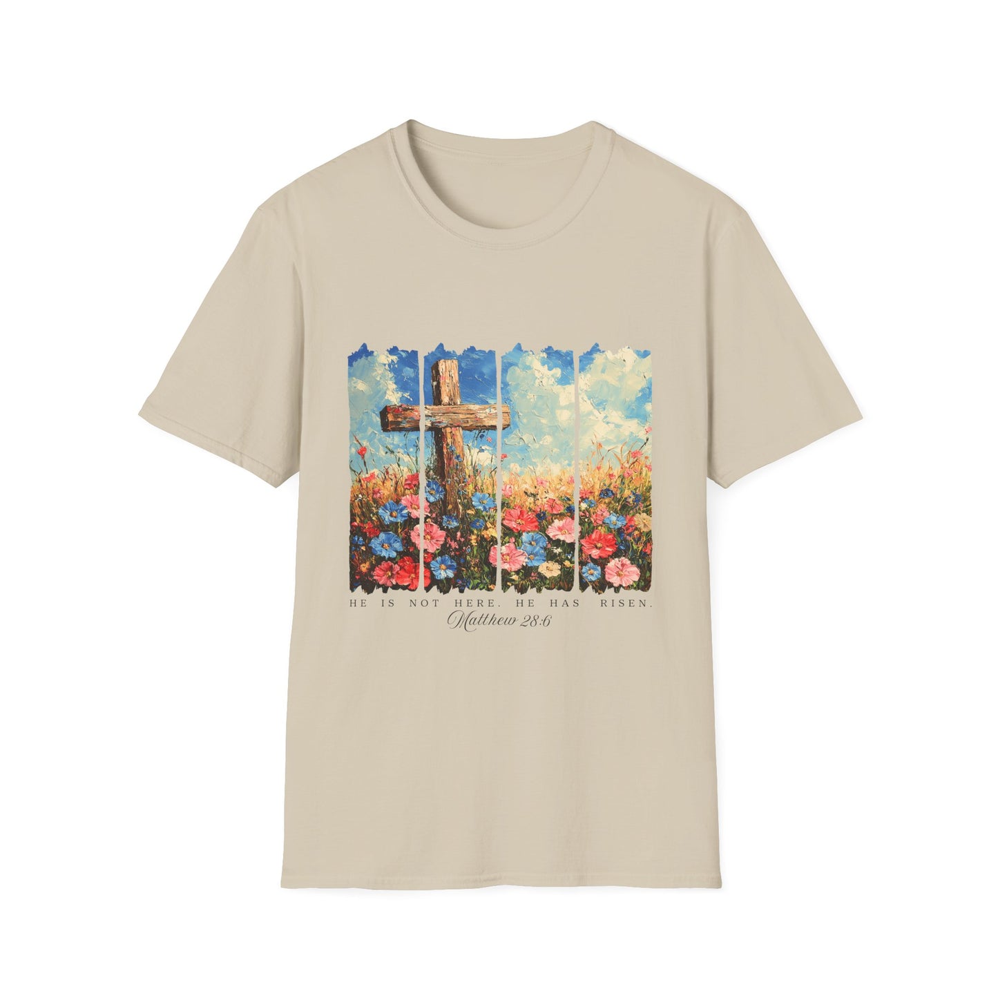 Cross and Flowers T-Shirt – Christian Faith Floral Graphic Tee (Acts 2:37)