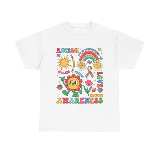 Autism Awareness Rainbow Floral Tee — Love, Support & Awareness T-Shirt