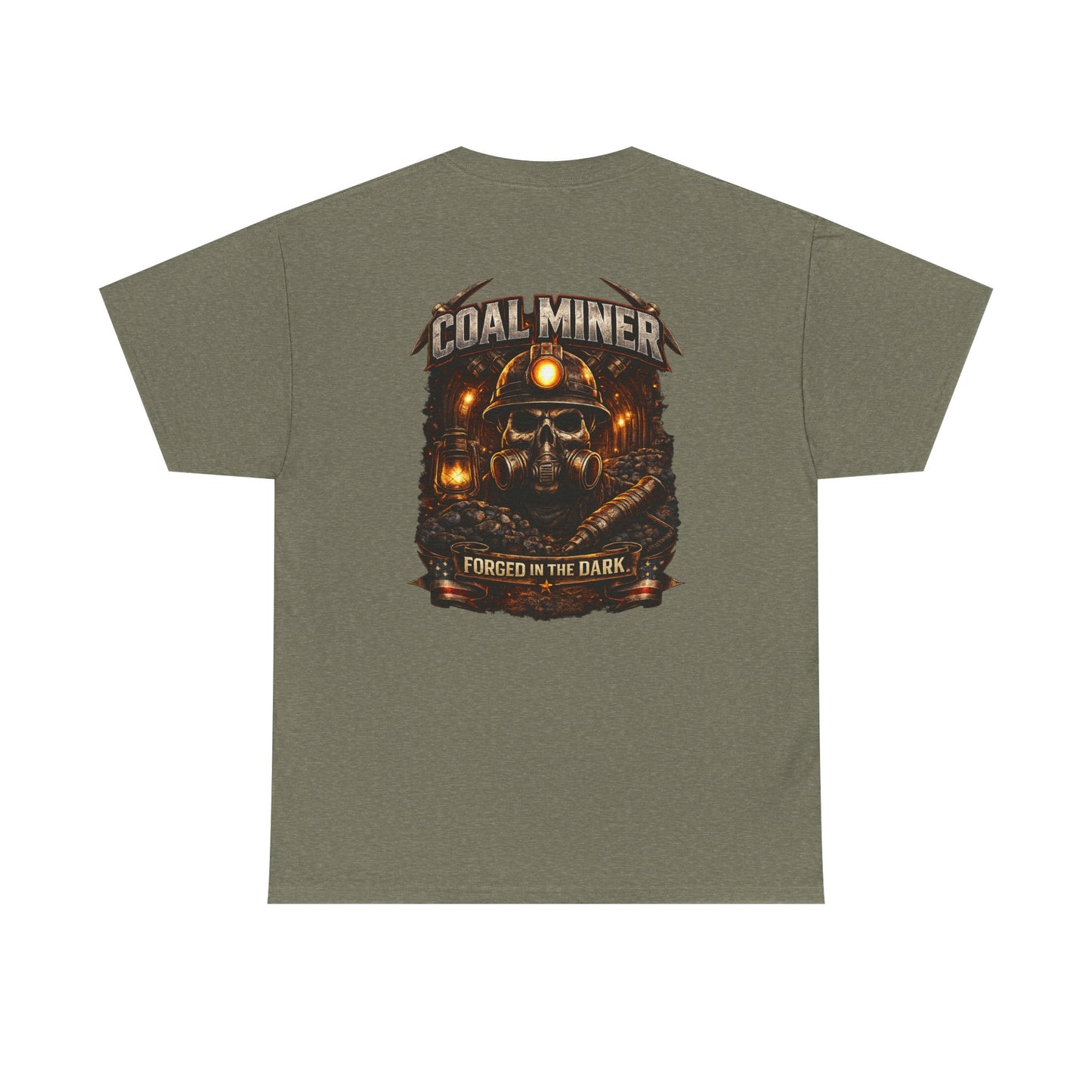 Coal Miner T-Shirt — "Forgotten in the Dark" Skull Hardhat Graphic Tee