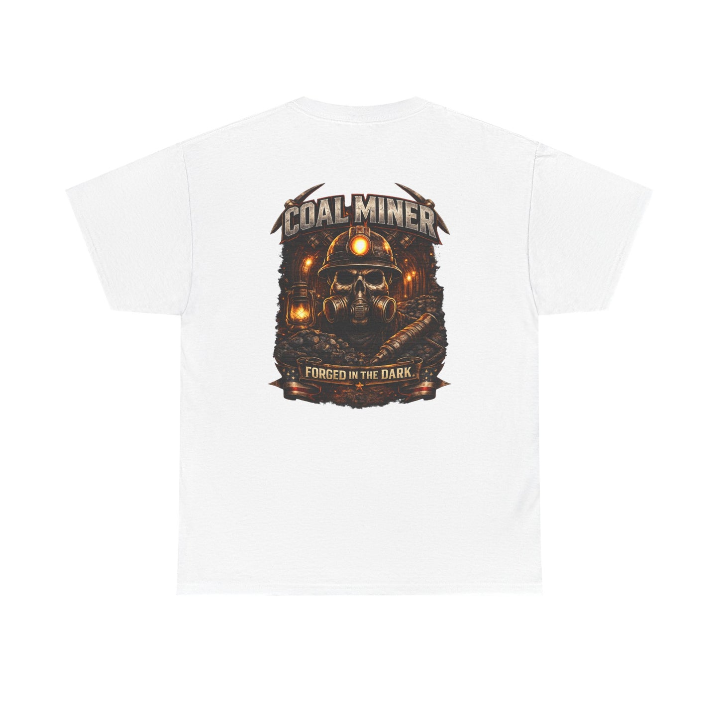 Coal Miner T-Shirt — "Forgotten in the Dark" Skull Hardhat Graphic Tee