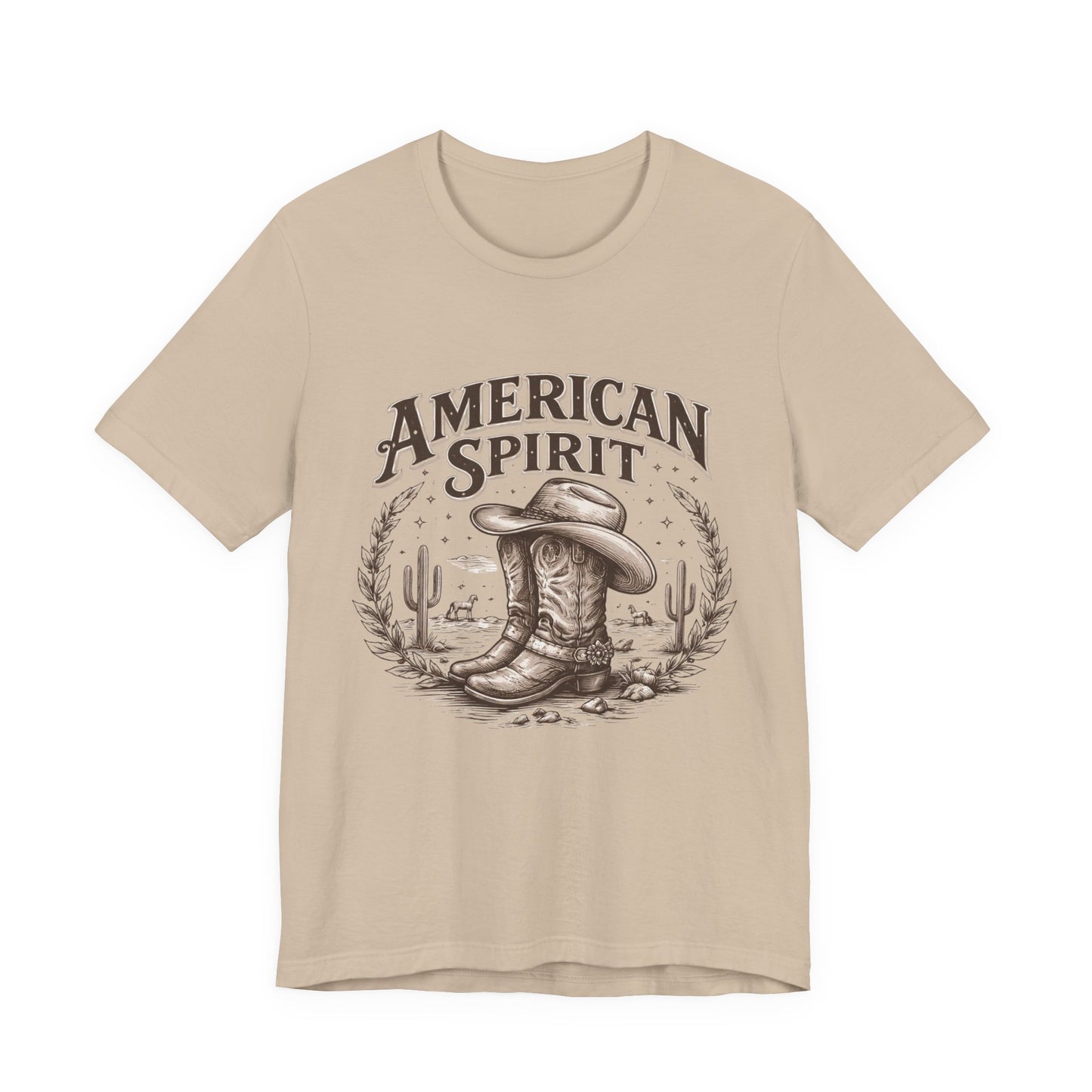 American Spirit Cowboy Tee — Western Boot & Cactus Vintage Graphic T-Shirt
