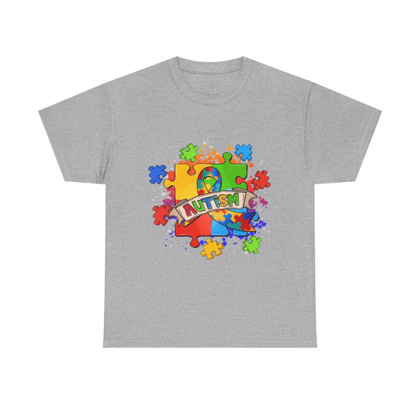 Autism Awareness Puzzle Tee – Colorful 'Autism' Ribbon Design