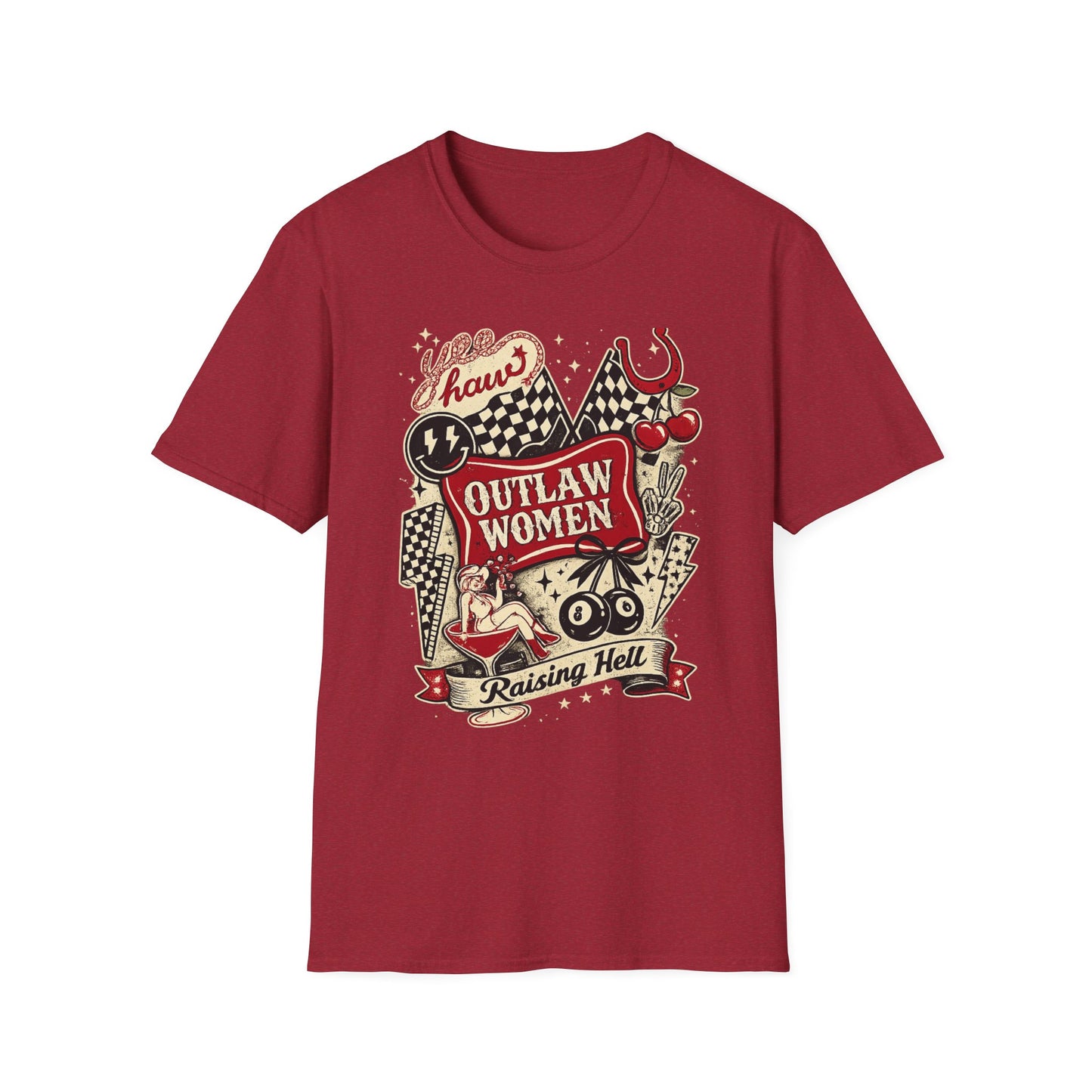 Outlaw Women T-Shirt — Raising Hell Vintage Rockabilly Design