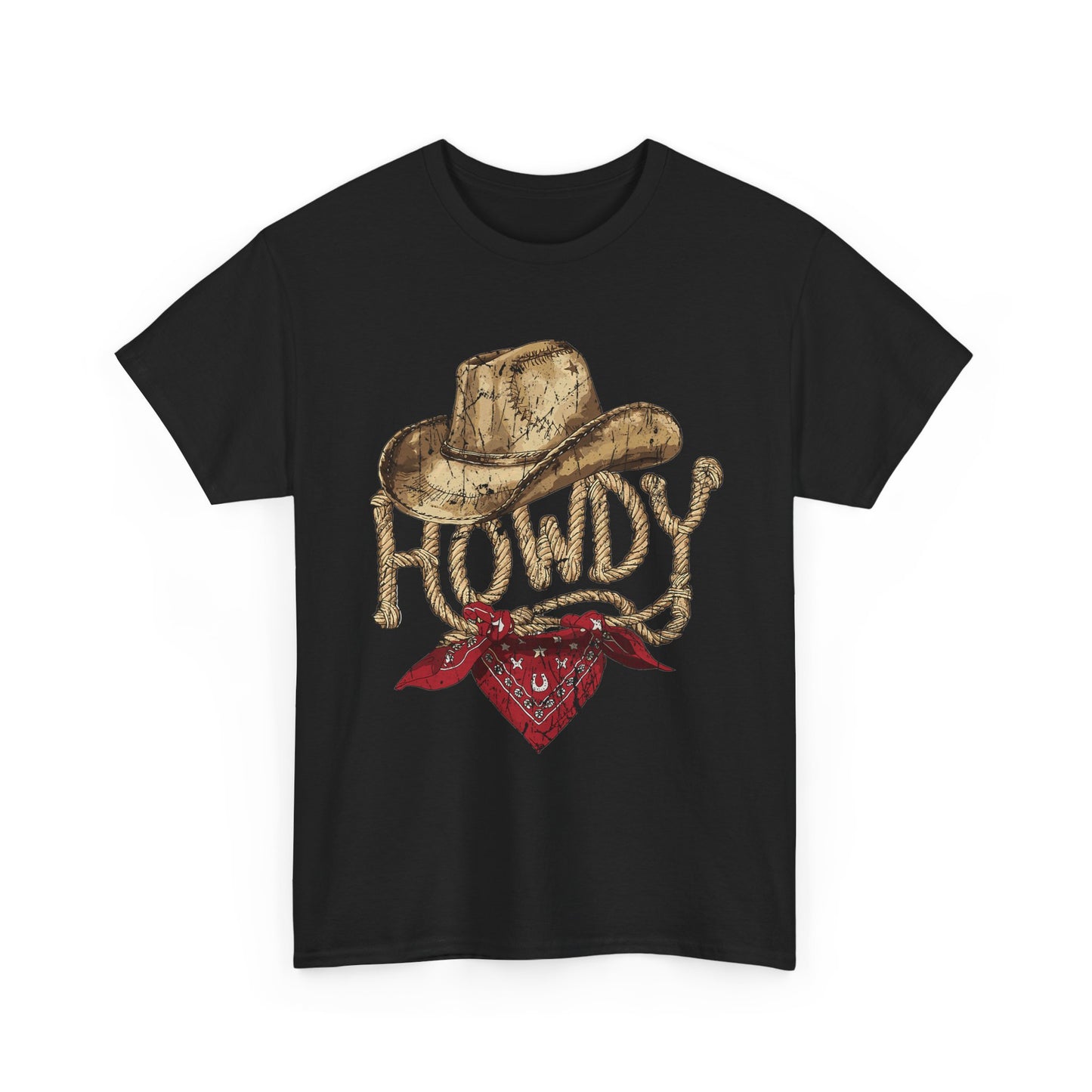 Howdy Cowboy Tee — Vintage Western Hat & Bandana Graphic