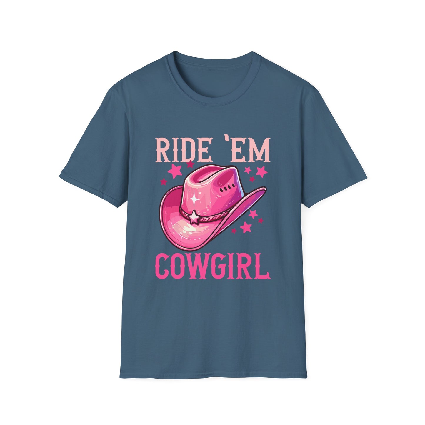 Ride 'Em Cowgirl T-Shirt — Pink Cowboy Hat Graphic Tee
