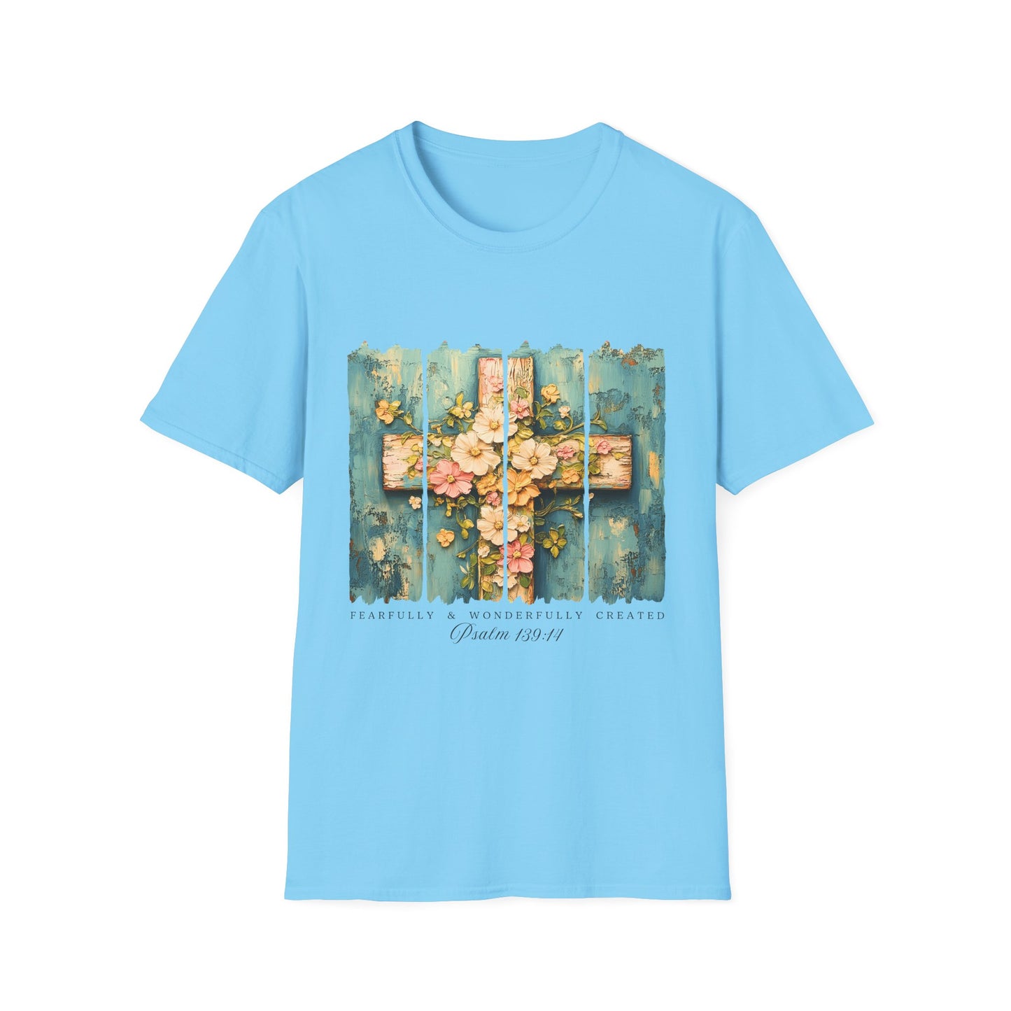 Floral Cross Christian T-Shirt — Faith, Hope & New Life Easter Tee